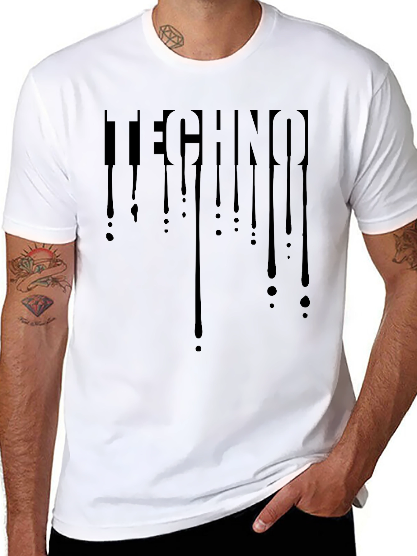 Techno Drip Tee - Black Graphic T-Shirt