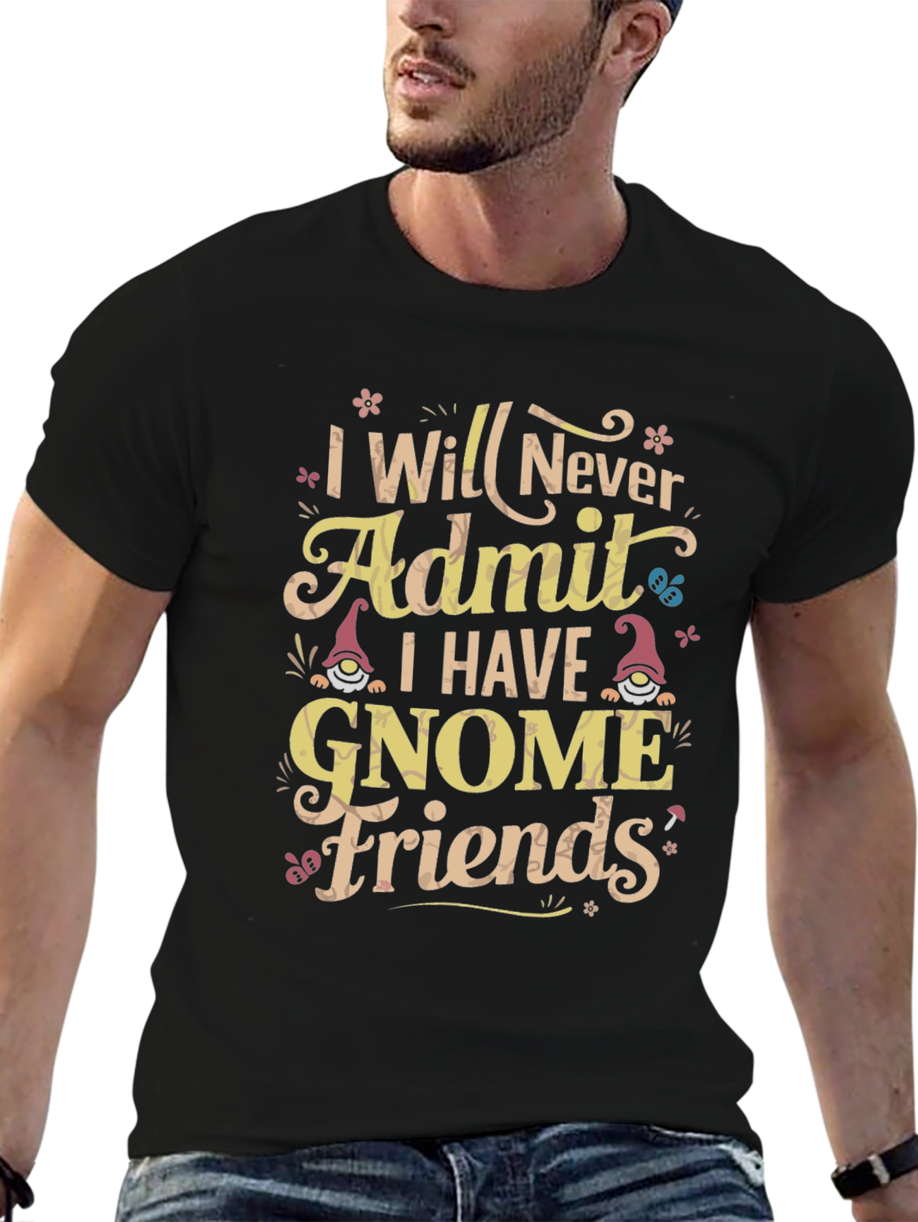 Funny Gnome Friends Graphic T-Shirt