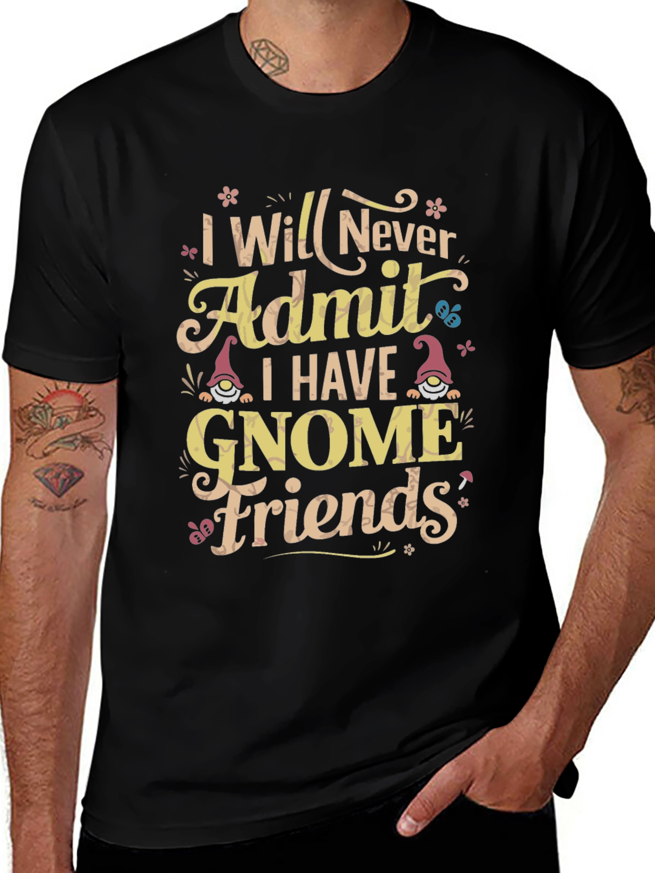 Funny Gnome Friends Graphic T-Shirt
