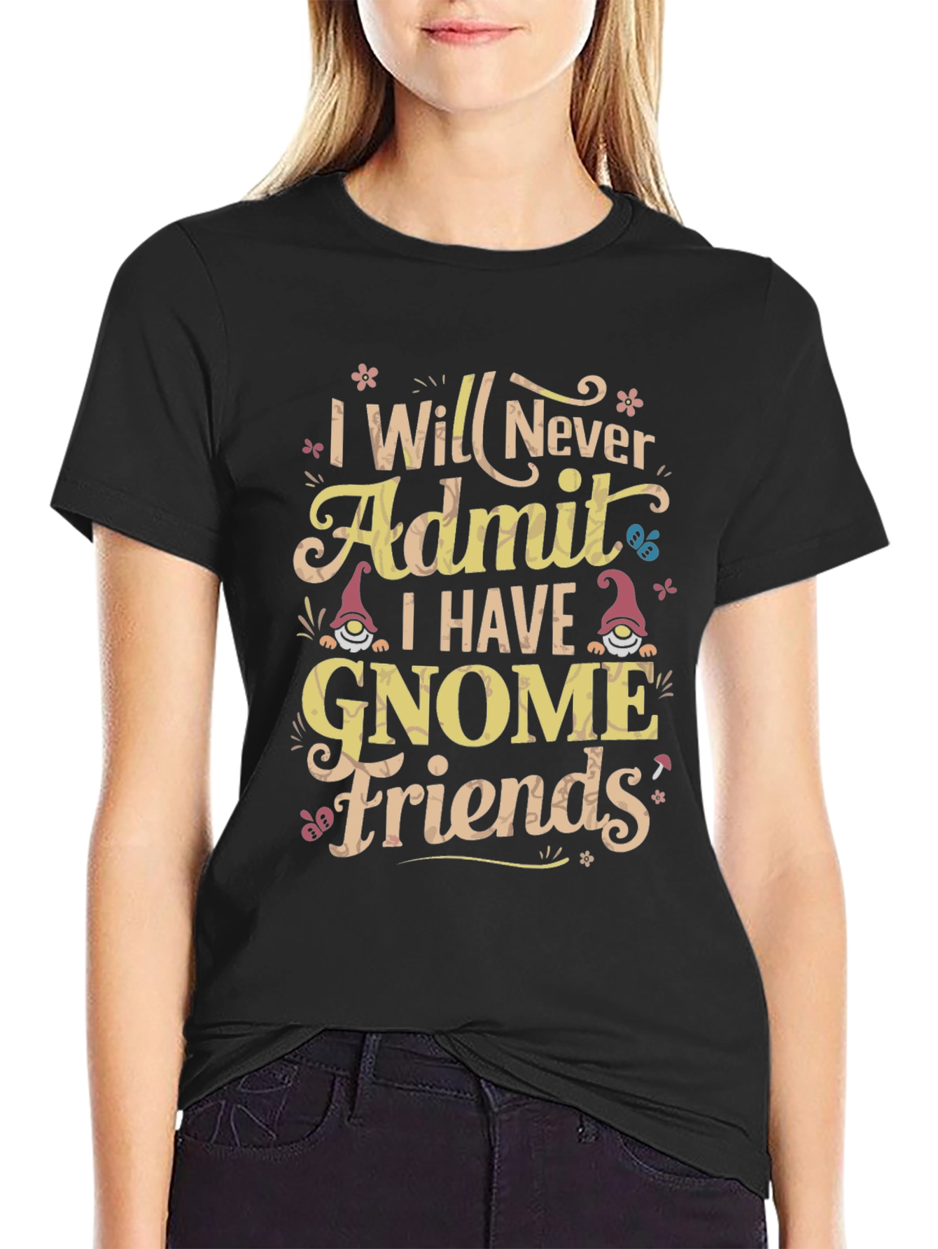 Funny Gnome Friends Graphic T-Shirt