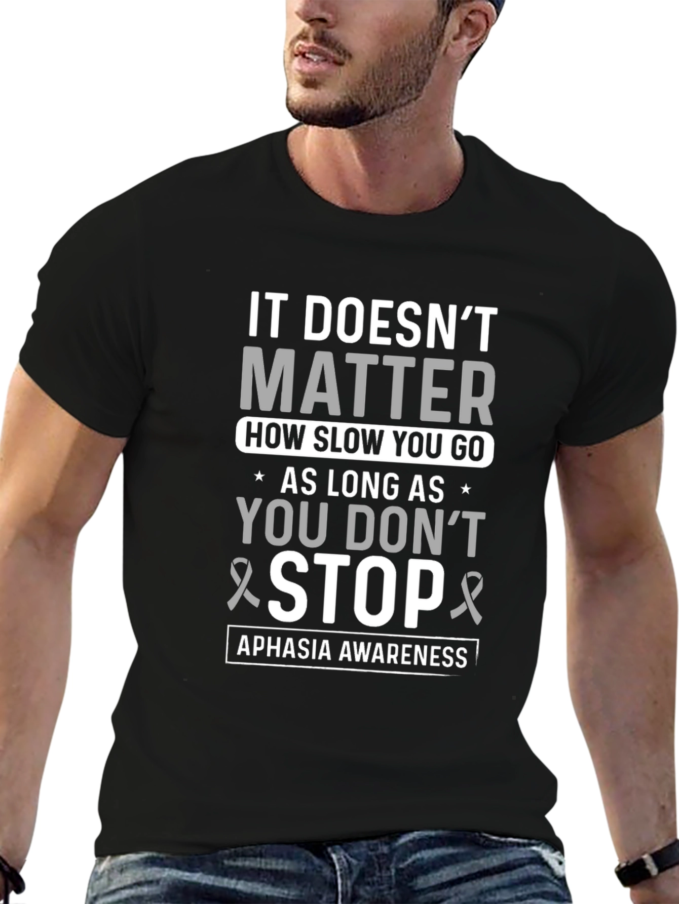 Aphasia Awareness T-Shirt: Never Stop Going