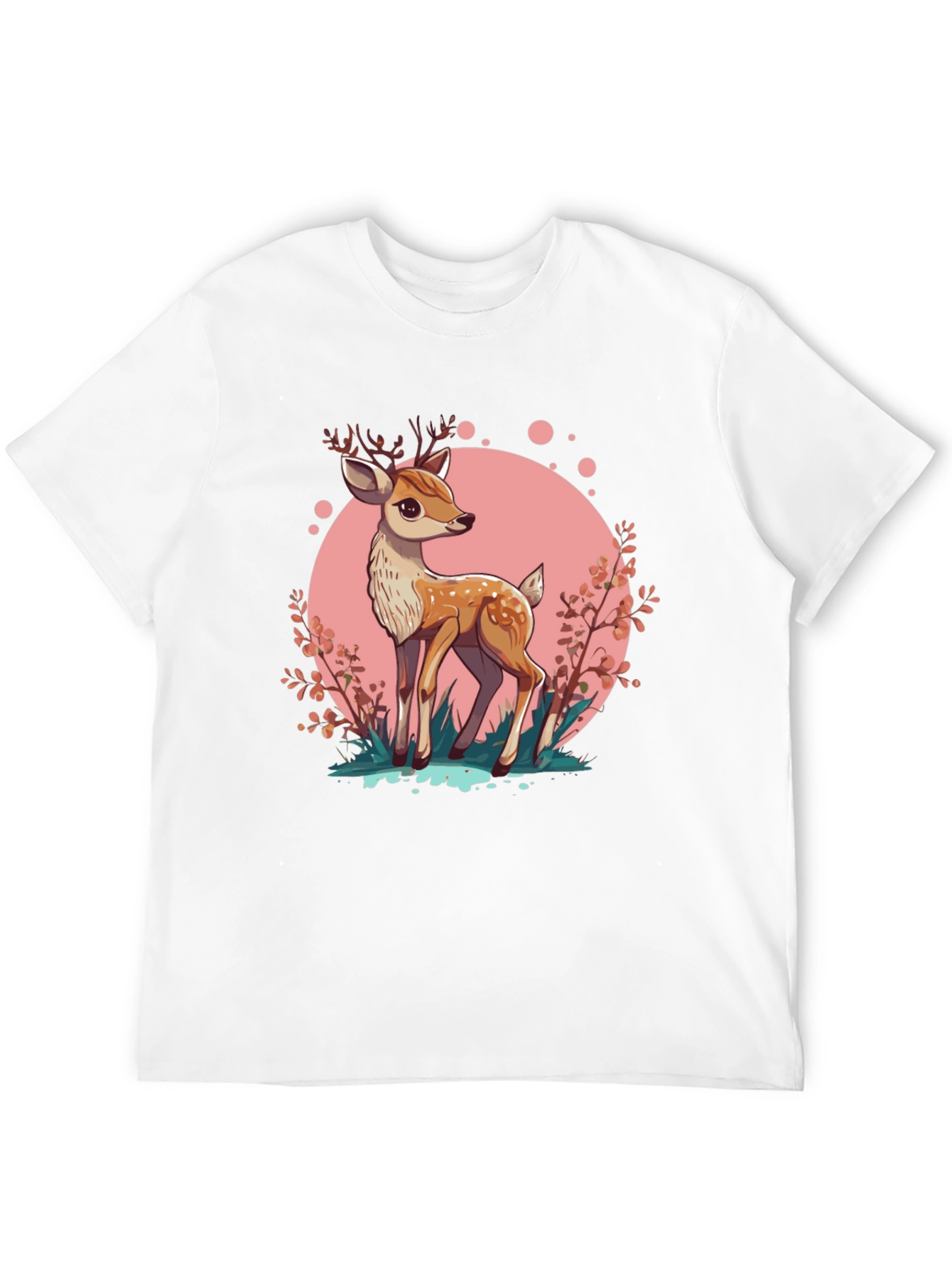 Cute Deer Graphic Tee - Stylish Mens Black T-Shirt