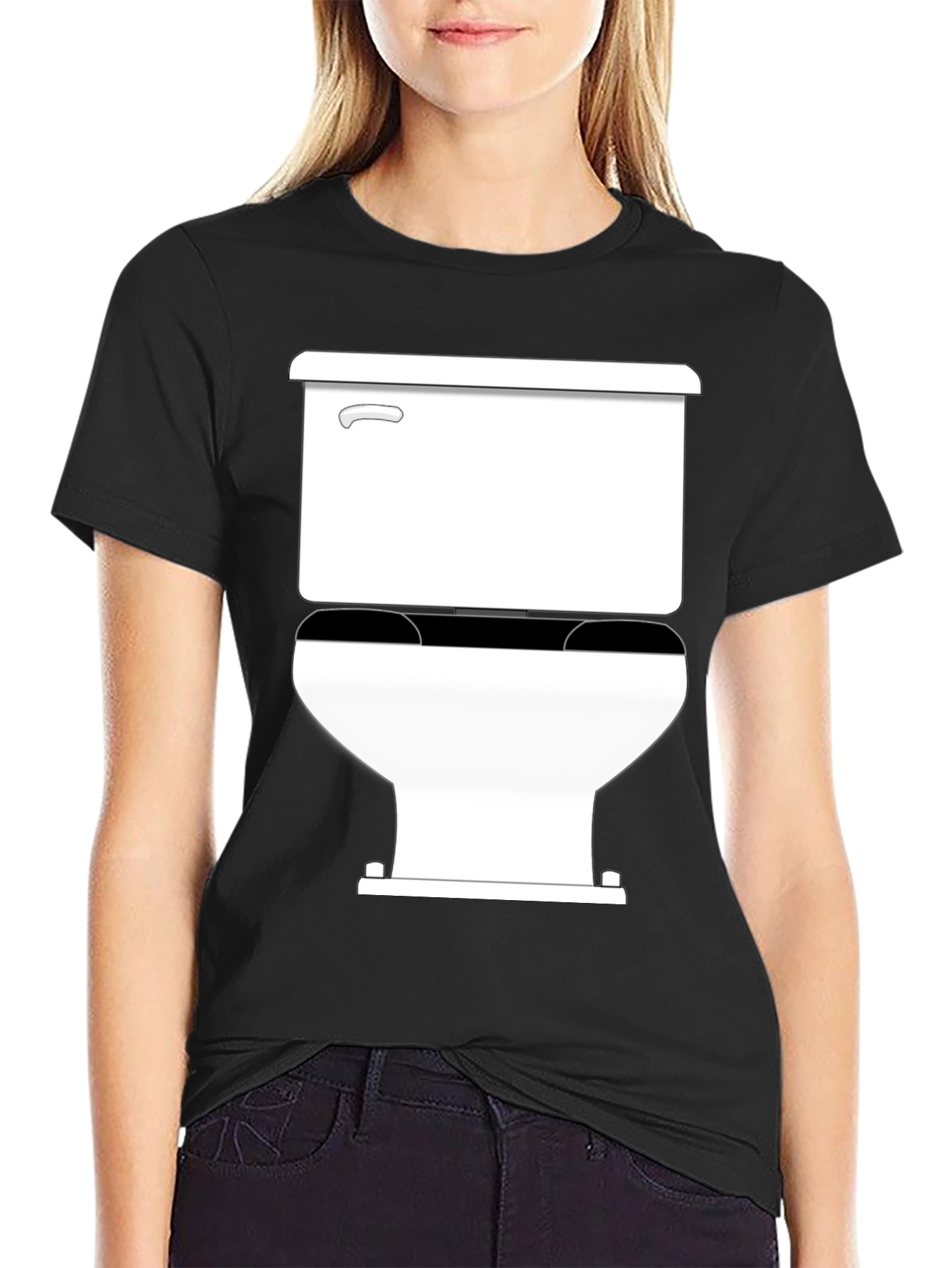 Toilet Humor Tee: Clean Black Cotton T-Shirt
