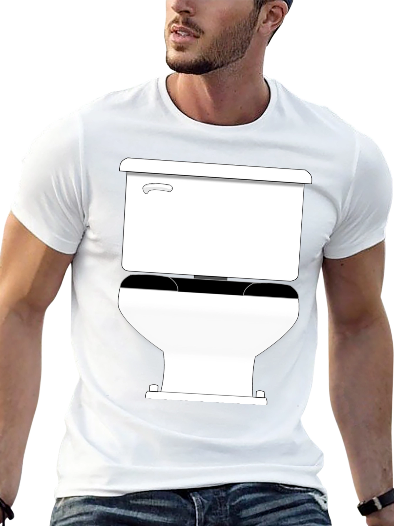 Toilet Humor Tee: Clean Black Cotton T-Shirt