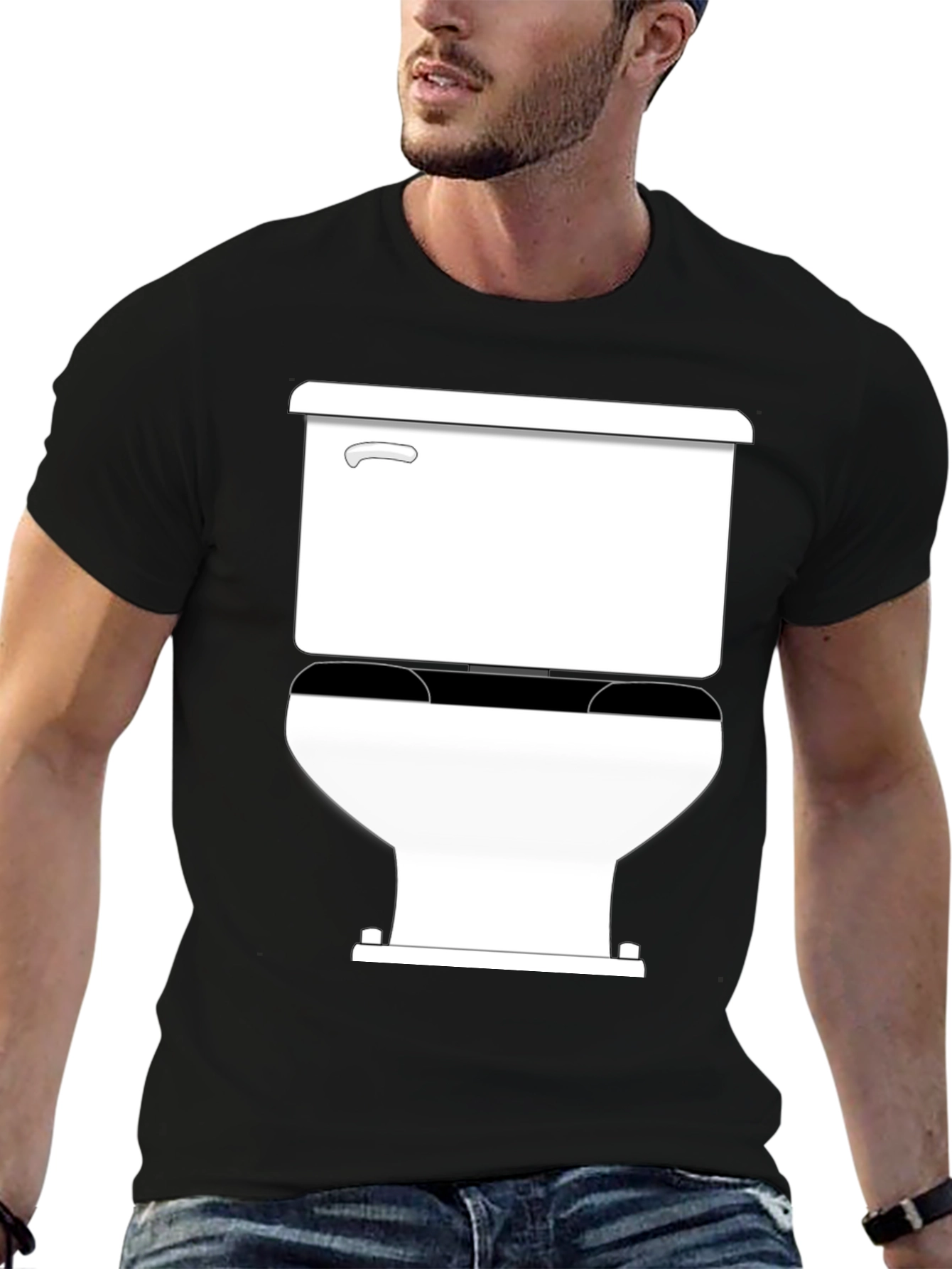 Toilet Humor Tee: Clean Black Cotton T-Shirt
