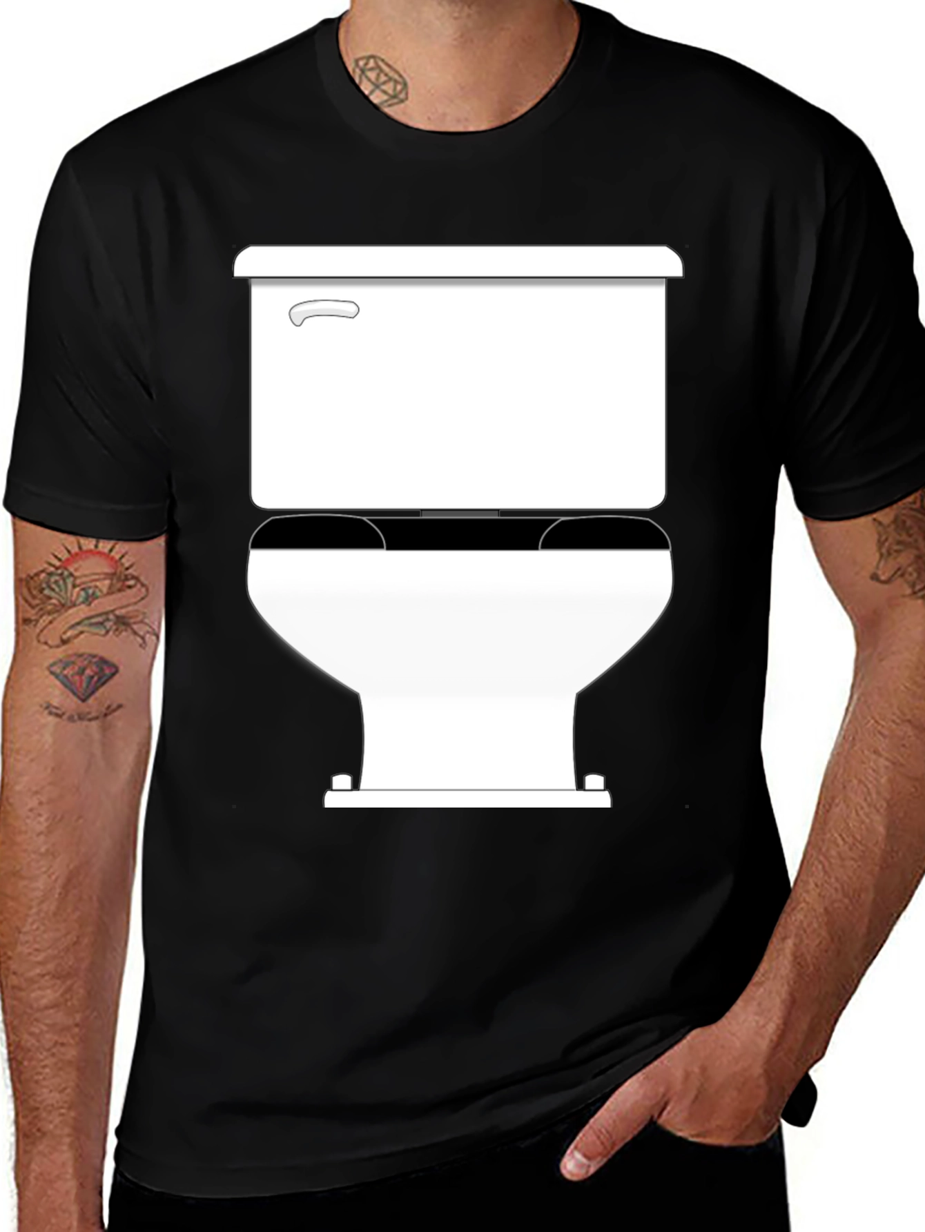 Toilet Humor Tee: Clean Black Cotton T-Shirt