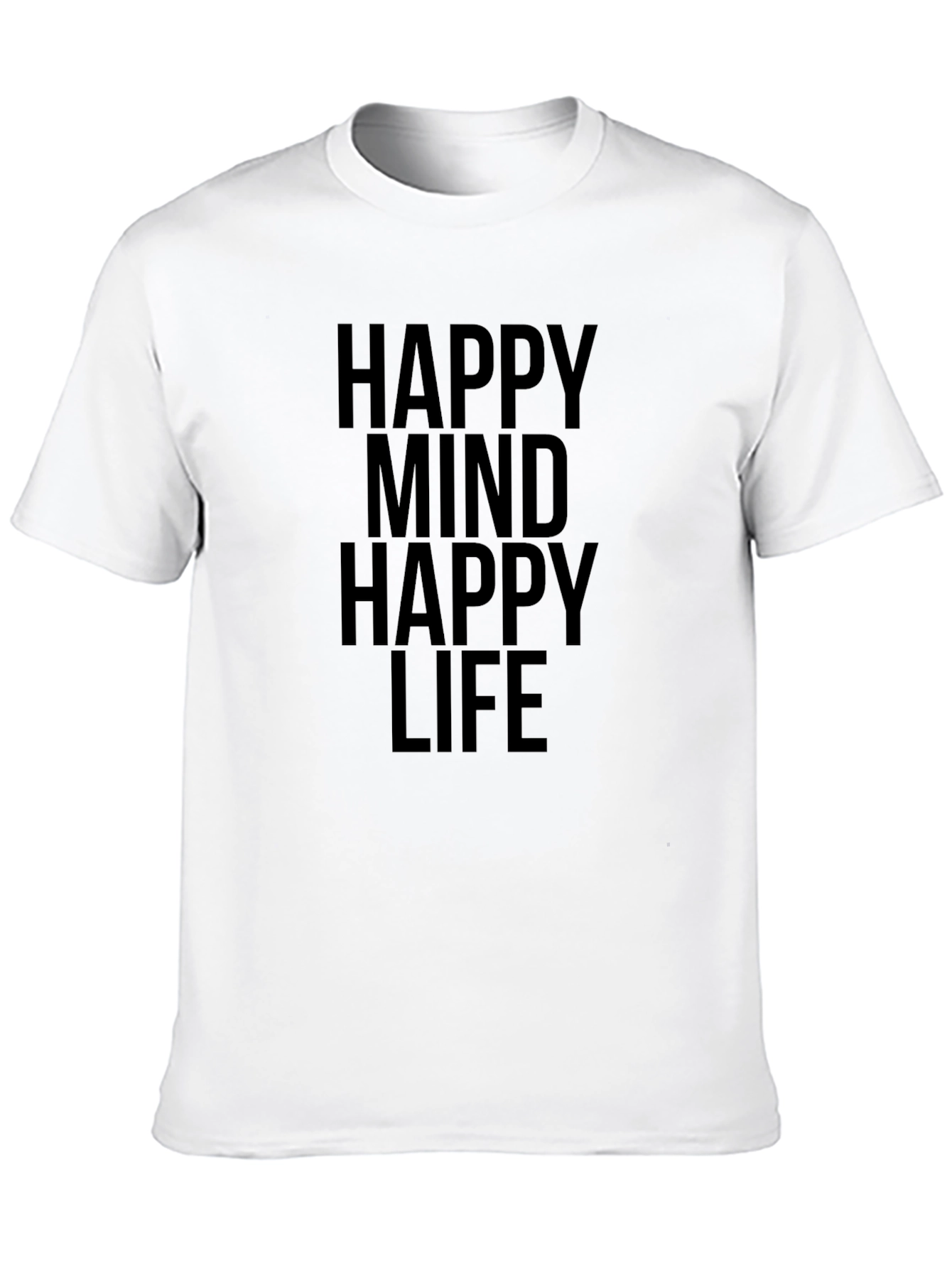 Happy Mind Happy Life Graphic Tee - Black