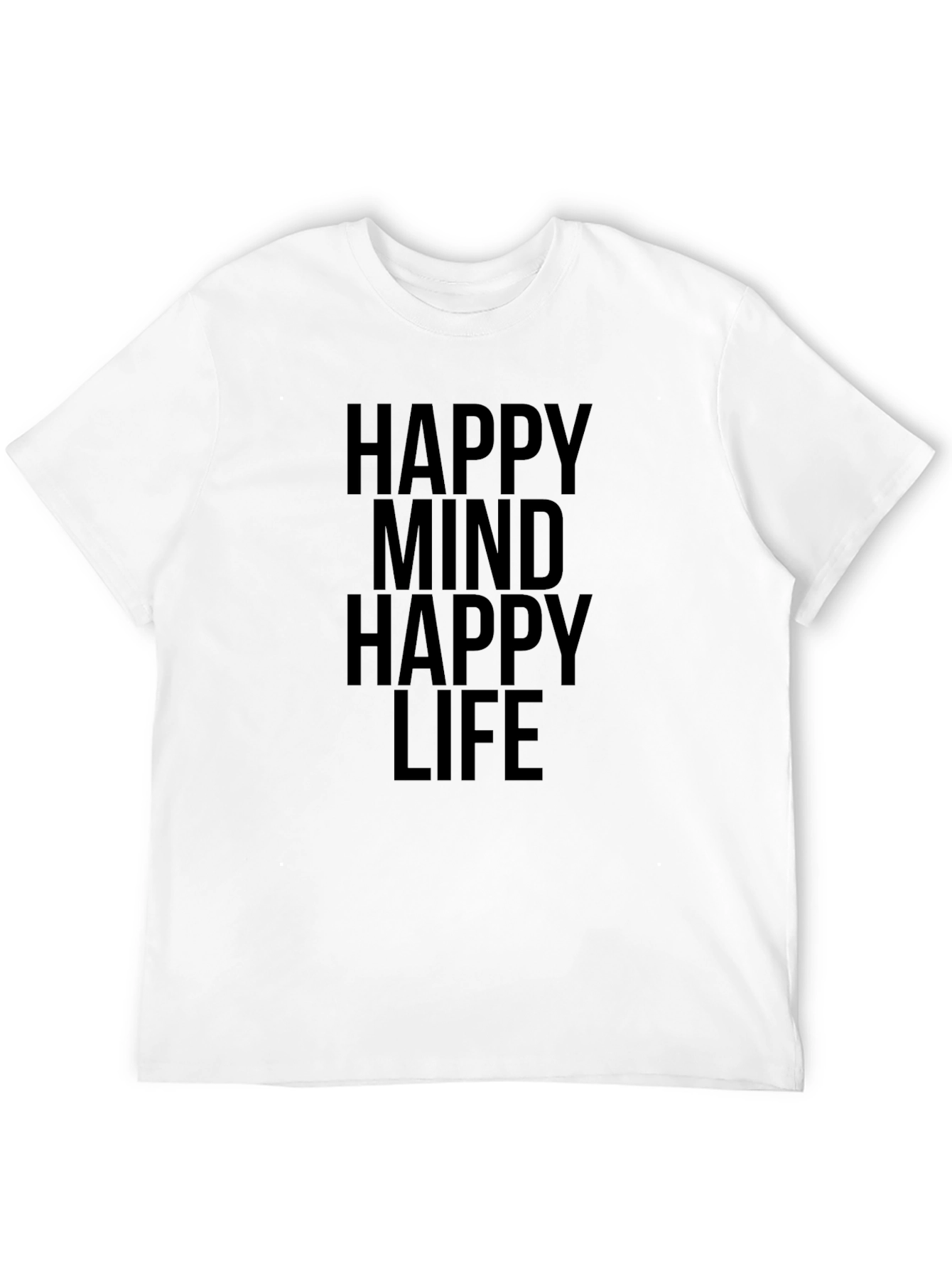 Happy Mind Happy Life Graphic Tee - Black