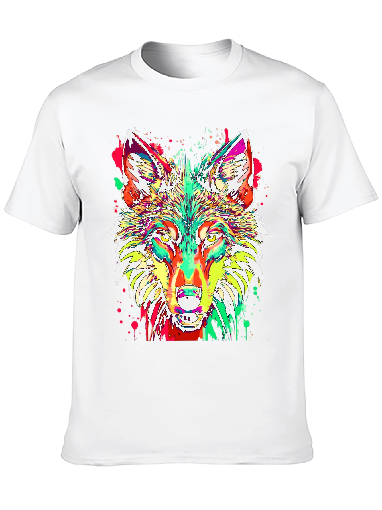 Psychedelic Wolf Graphic T-Shirt - Modern Art Design