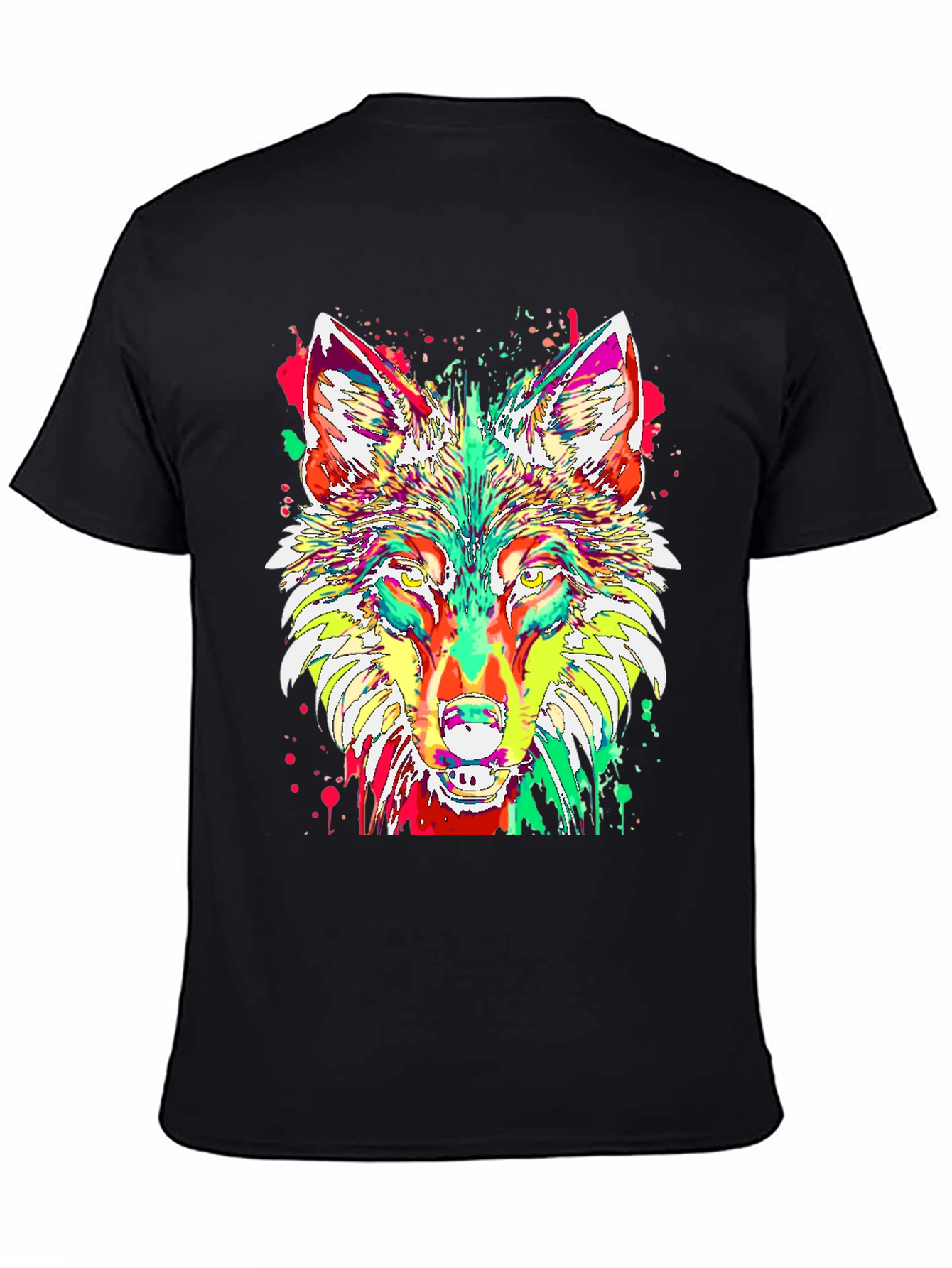 Psychedelic Wolf Graphic T-Shirt - Modern Art Design
