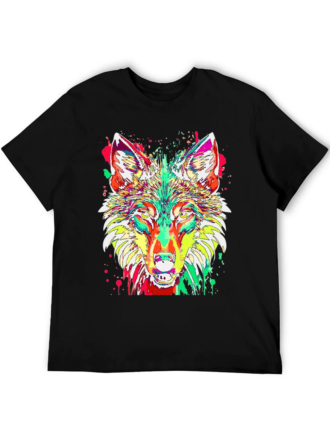 Psychedelic Wolf Graphic T-Shirt - Modern Art Design