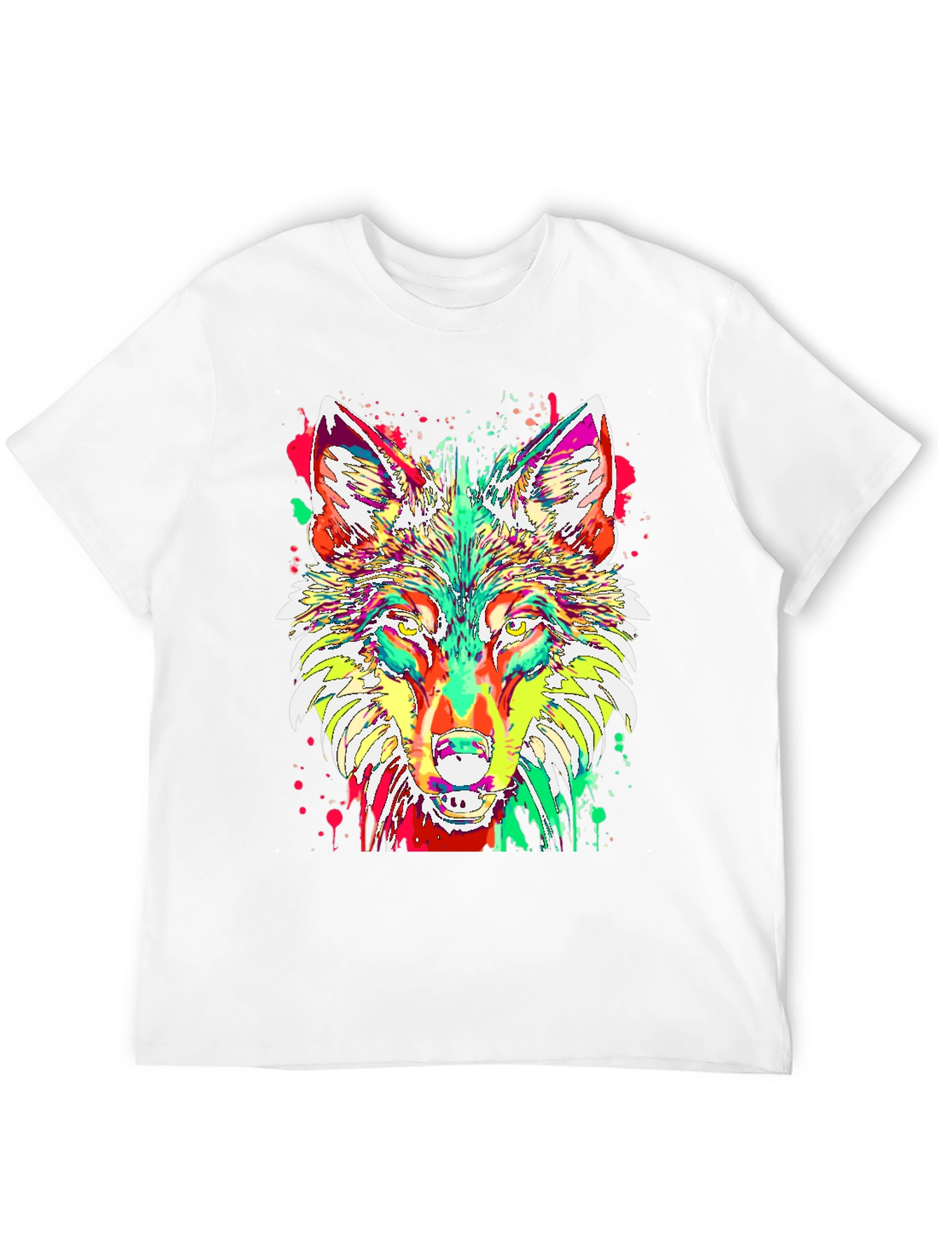 Psychedelic Wolf Graphic T-Shirt - Modern Art Design