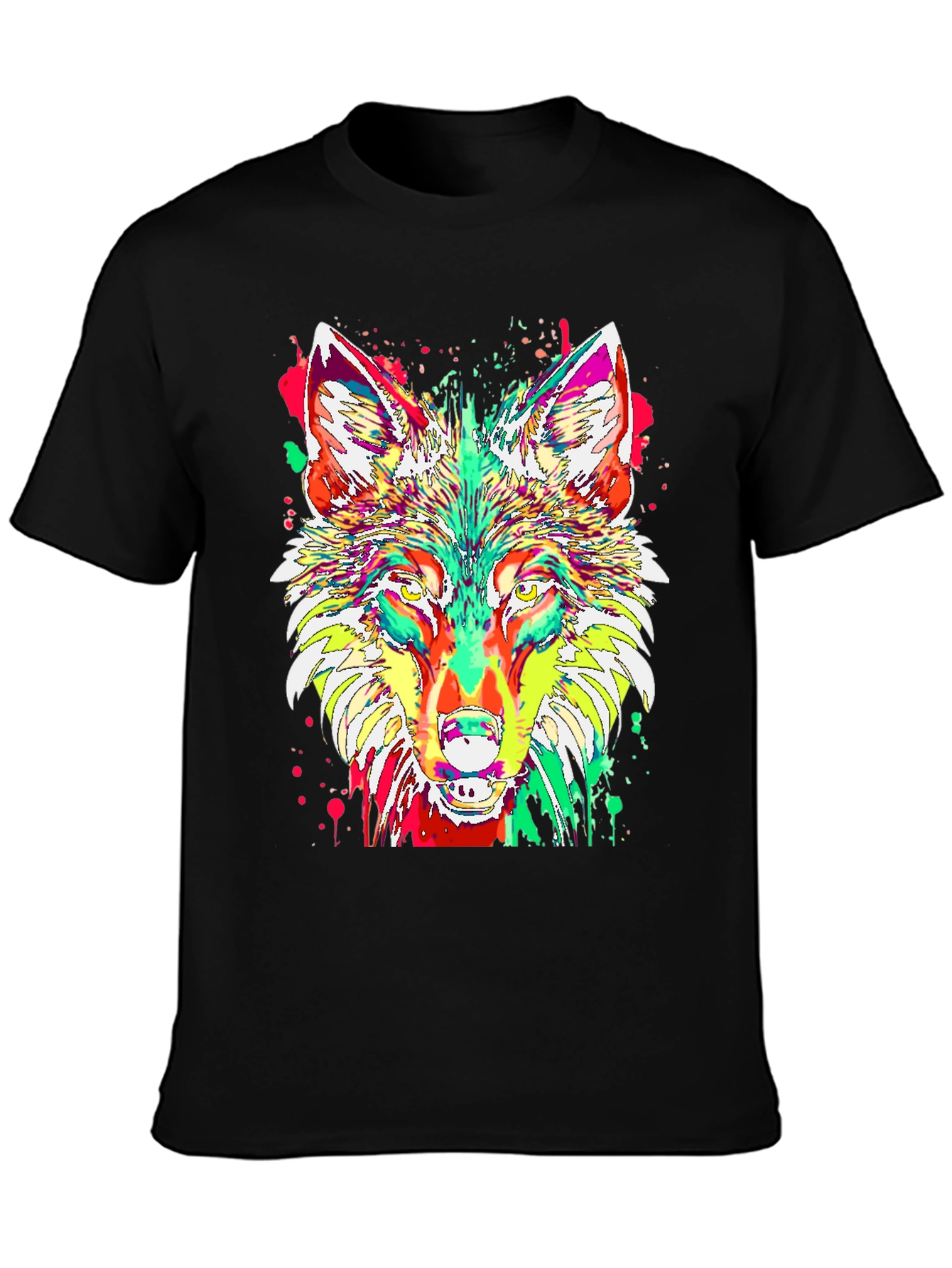 Psychedelic Wolf Graphic T-Shirt - Modern Art Design