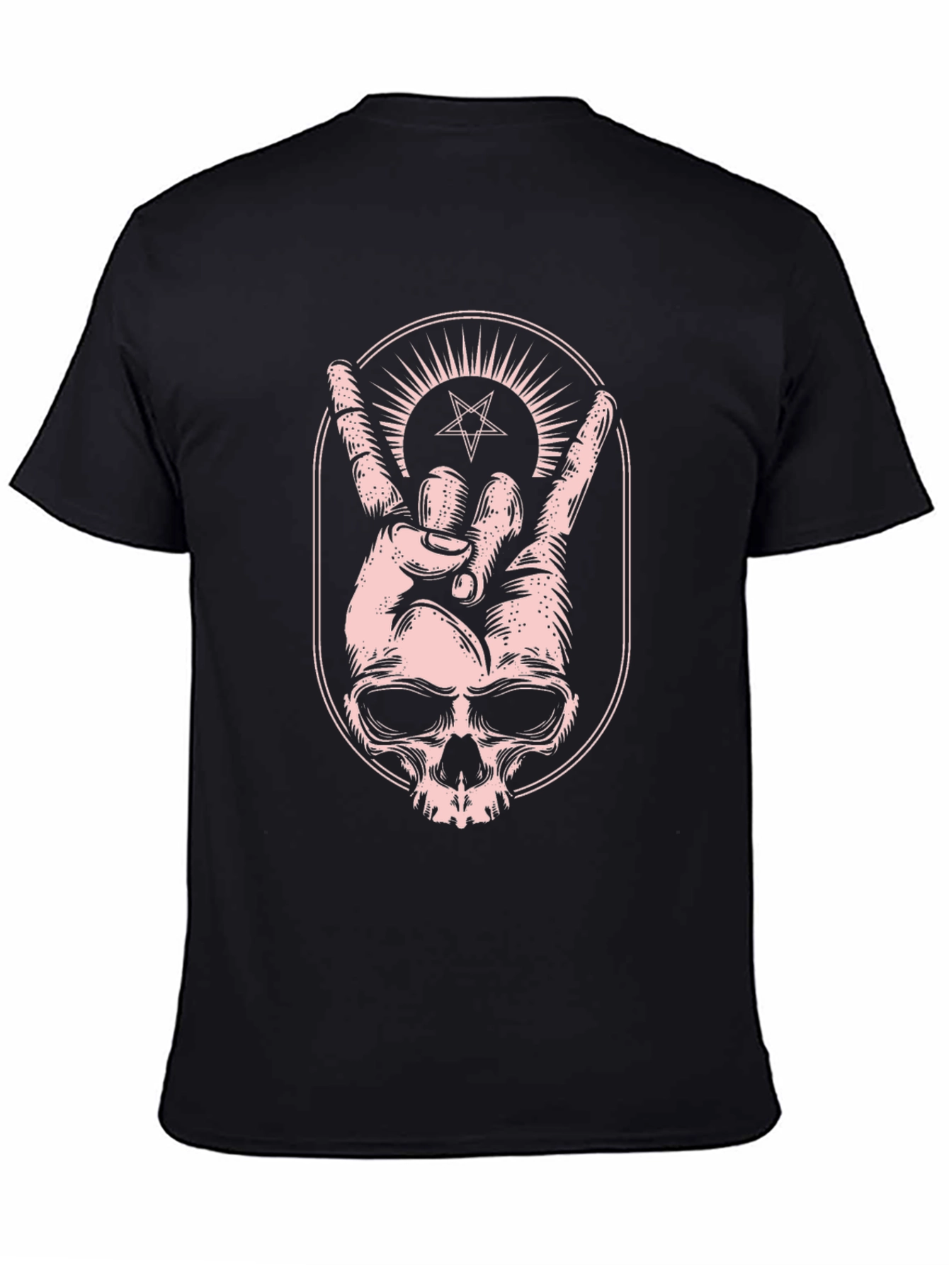 Skull Hand Graphic Print Tee - Rock On!