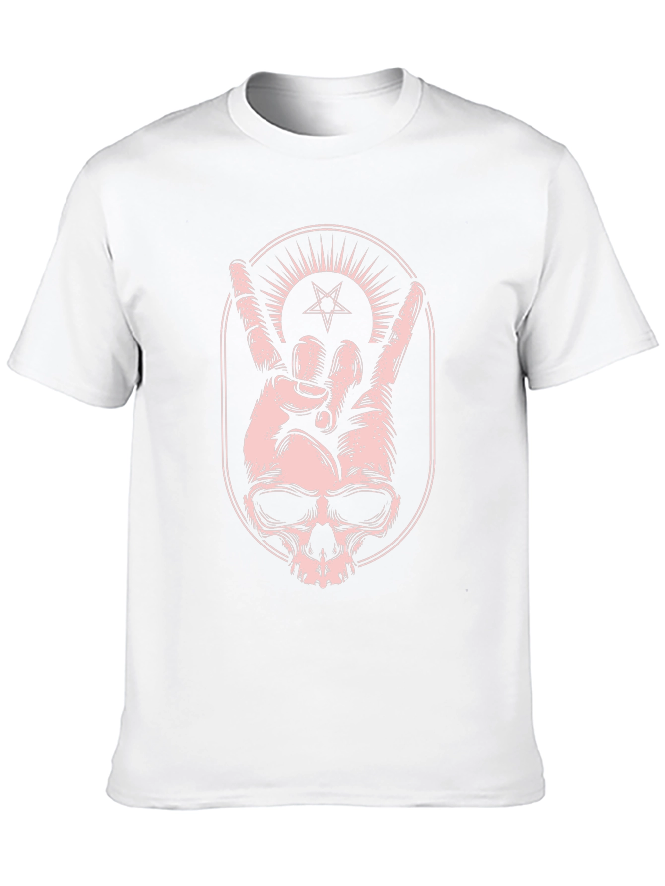 Skull Hand Graphic Print Tee - Rock On!