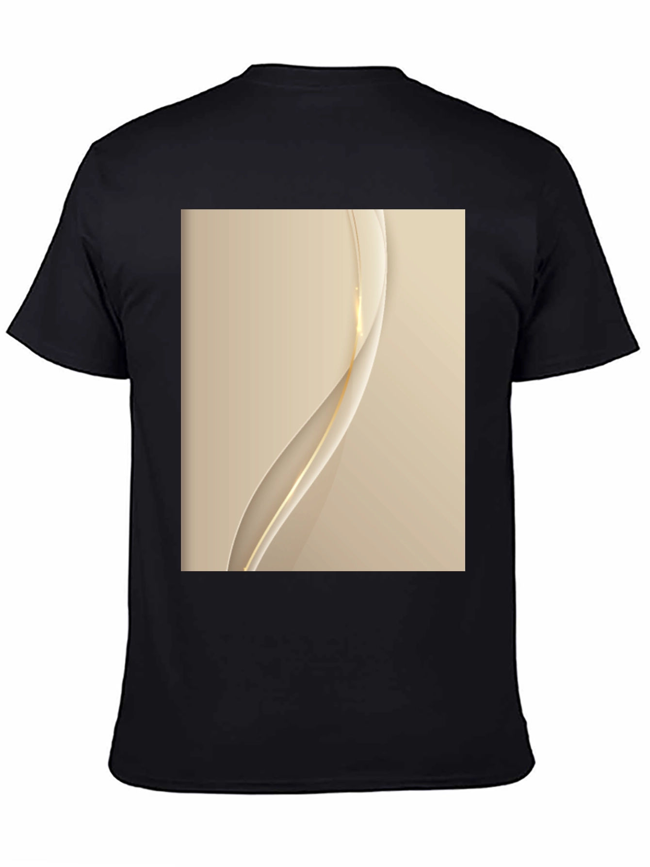 Stylish Black T-Shirt with Abstract Gold Design