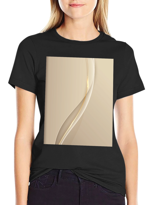Stylish Black T-Shirt with Abstract Gold Design
