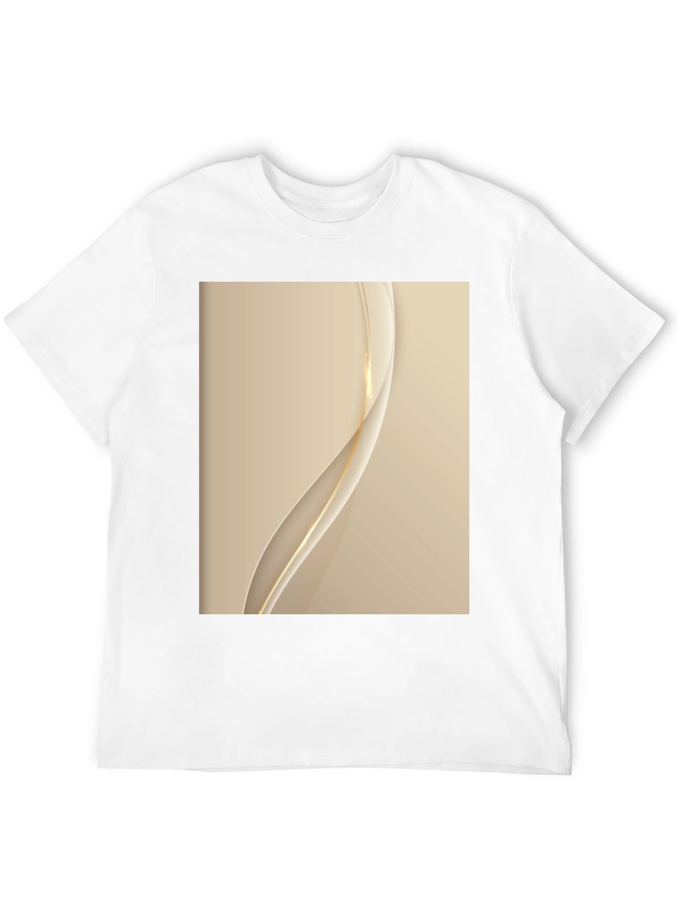 Stylish Black T-Shirt with Abstract Gold Design