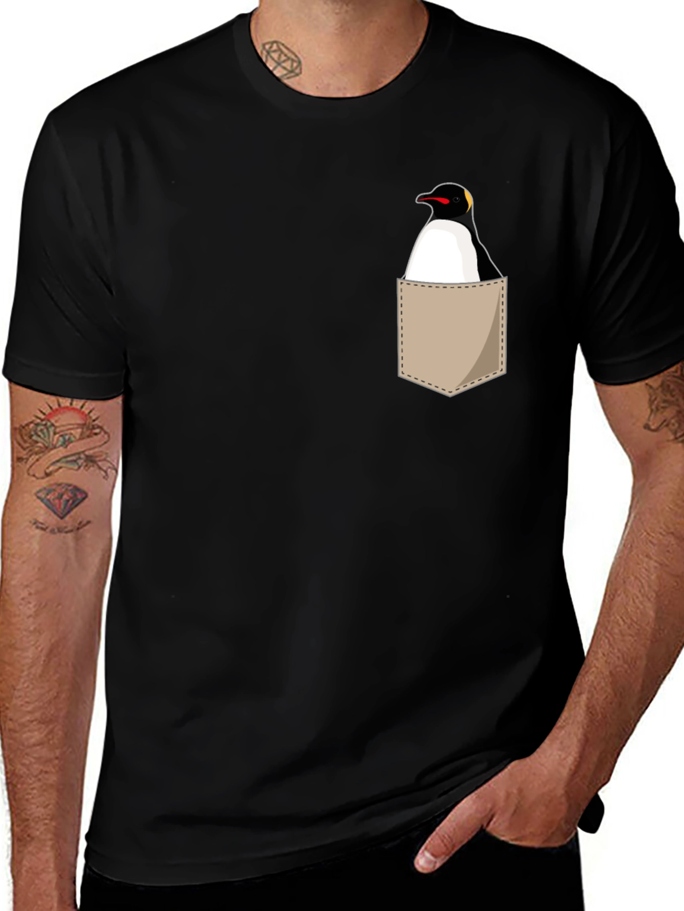 Penguin Pocket T-Shirt - Unique Graphic Tee