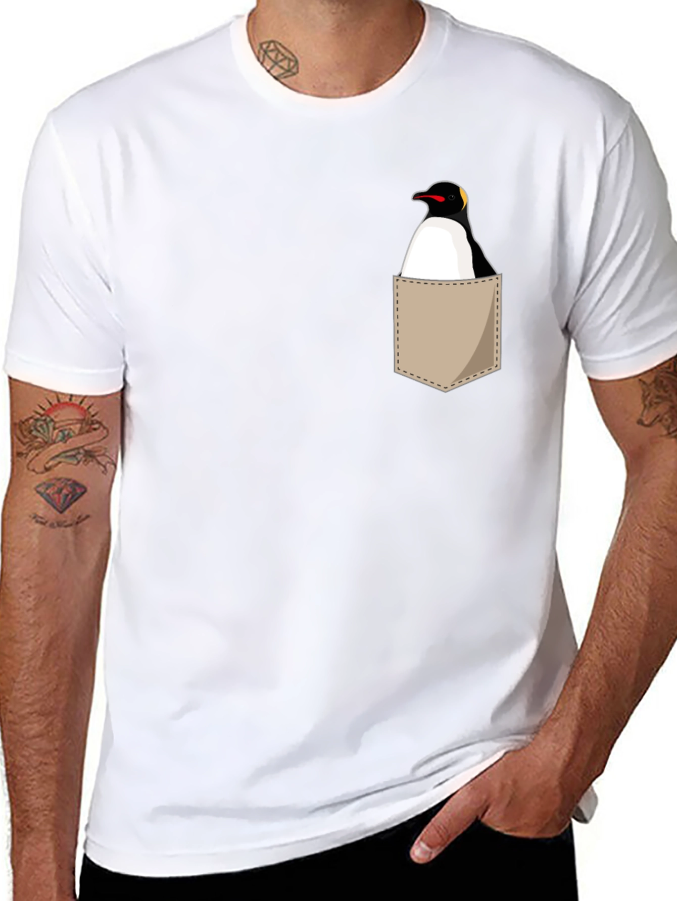 Penguin Pocket T-Shirt - Unique Graphic Tee