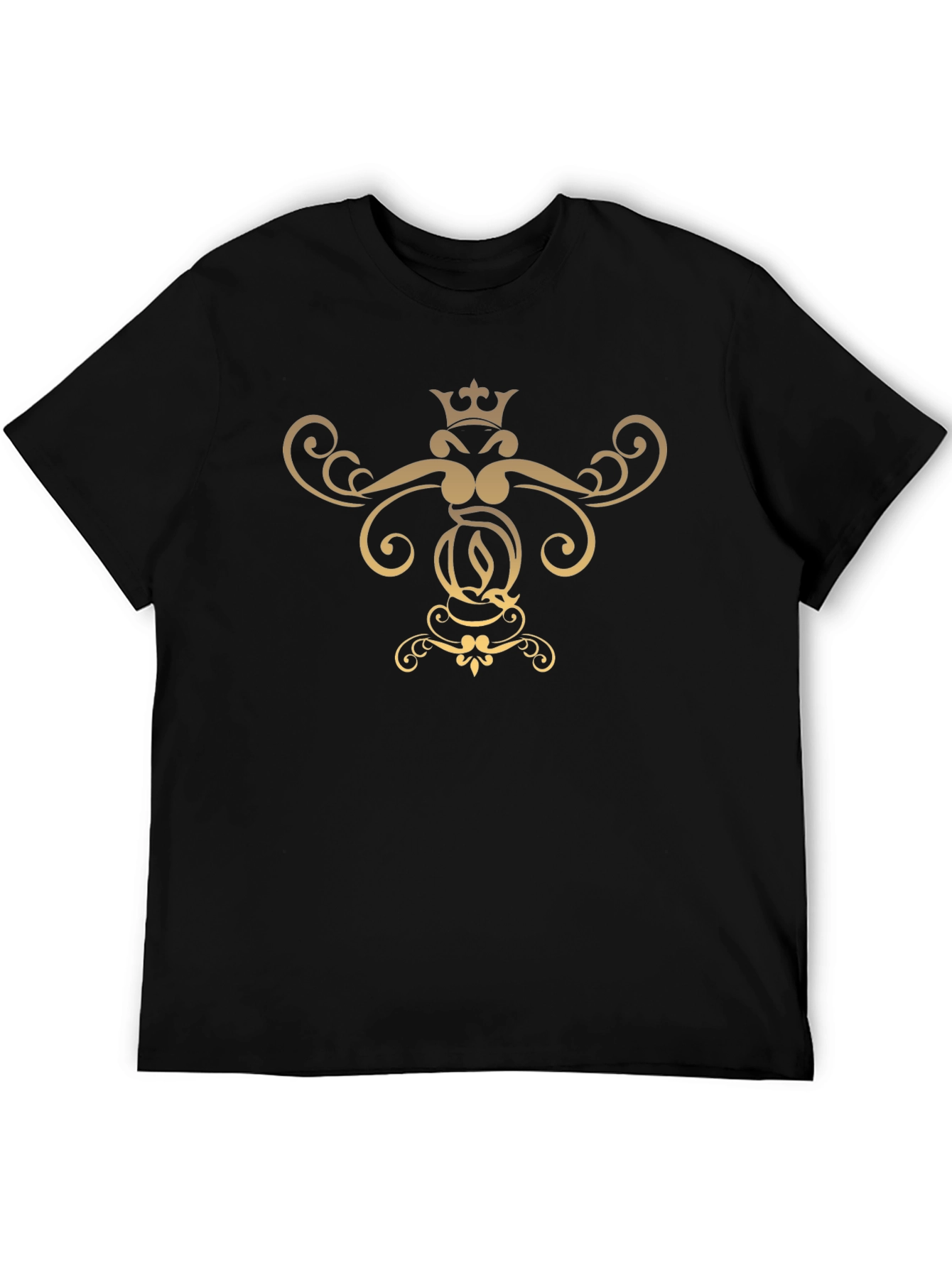 Elegant Crowned Letter Graphic T-Shirt