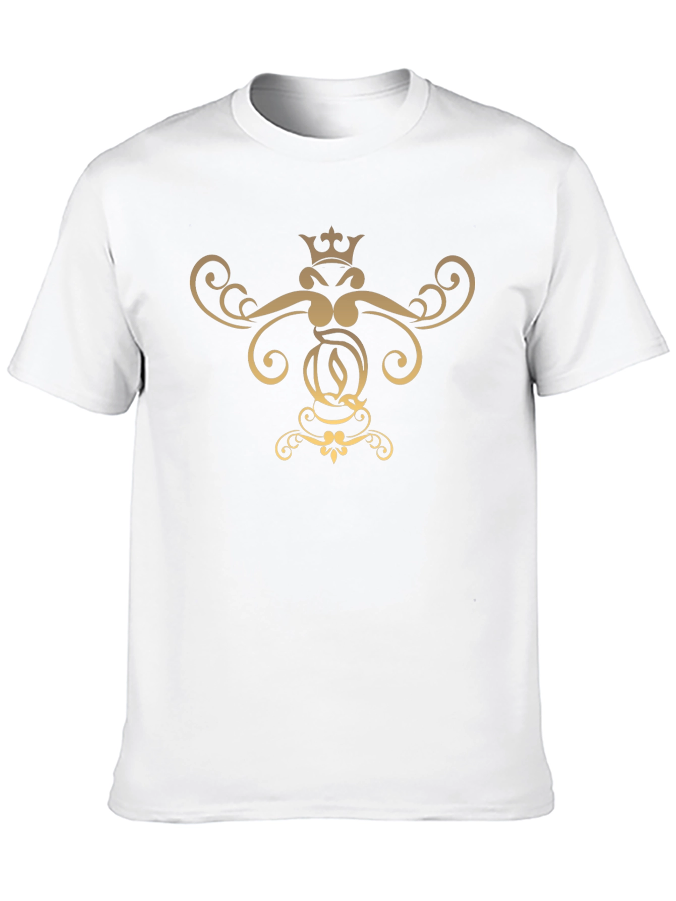 Elegant Crowned Letter Graphic T-Shirt