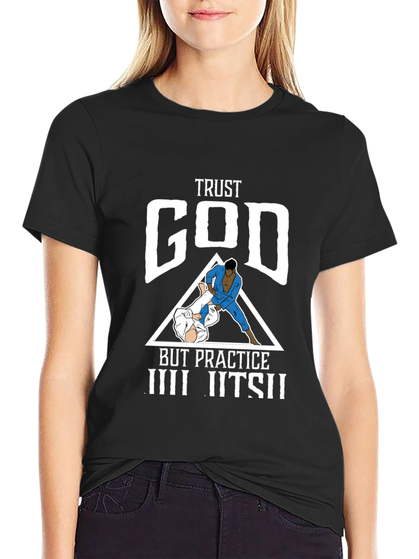 Trust God Practice Jiu Jitsu Graphic Tee