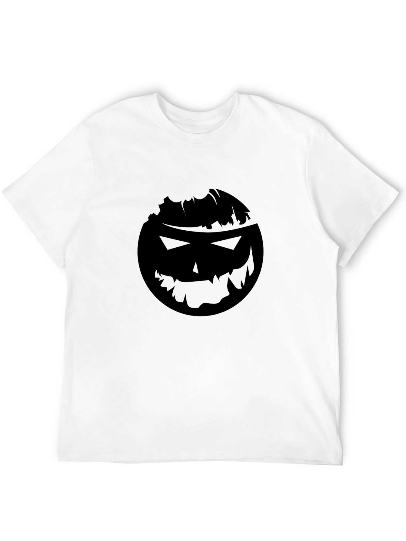 Spooky Pumpkin Face Graphic T-Shirt - Black