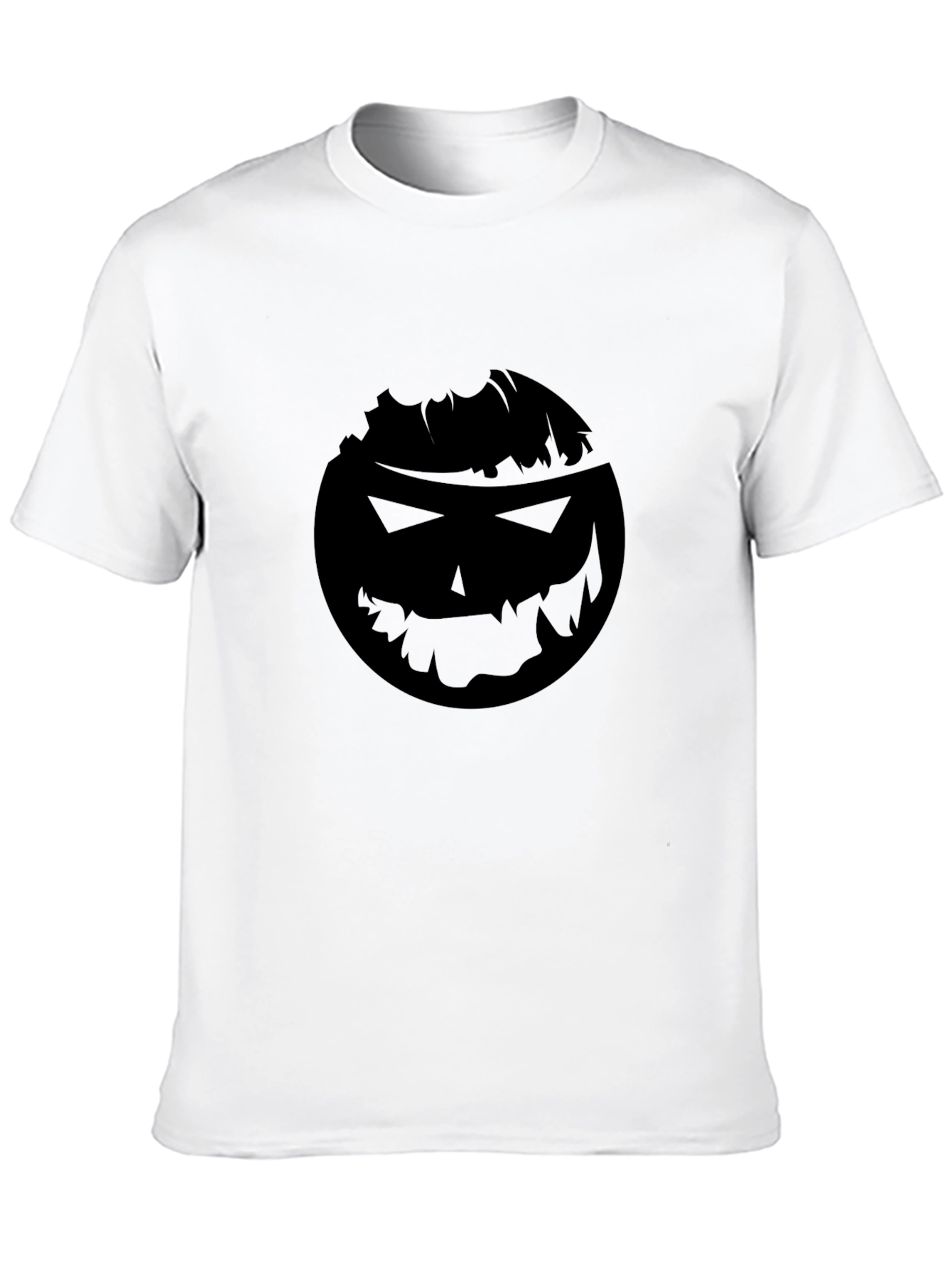 Spooky Pumpkin Face Graphic T-Shirt - Black