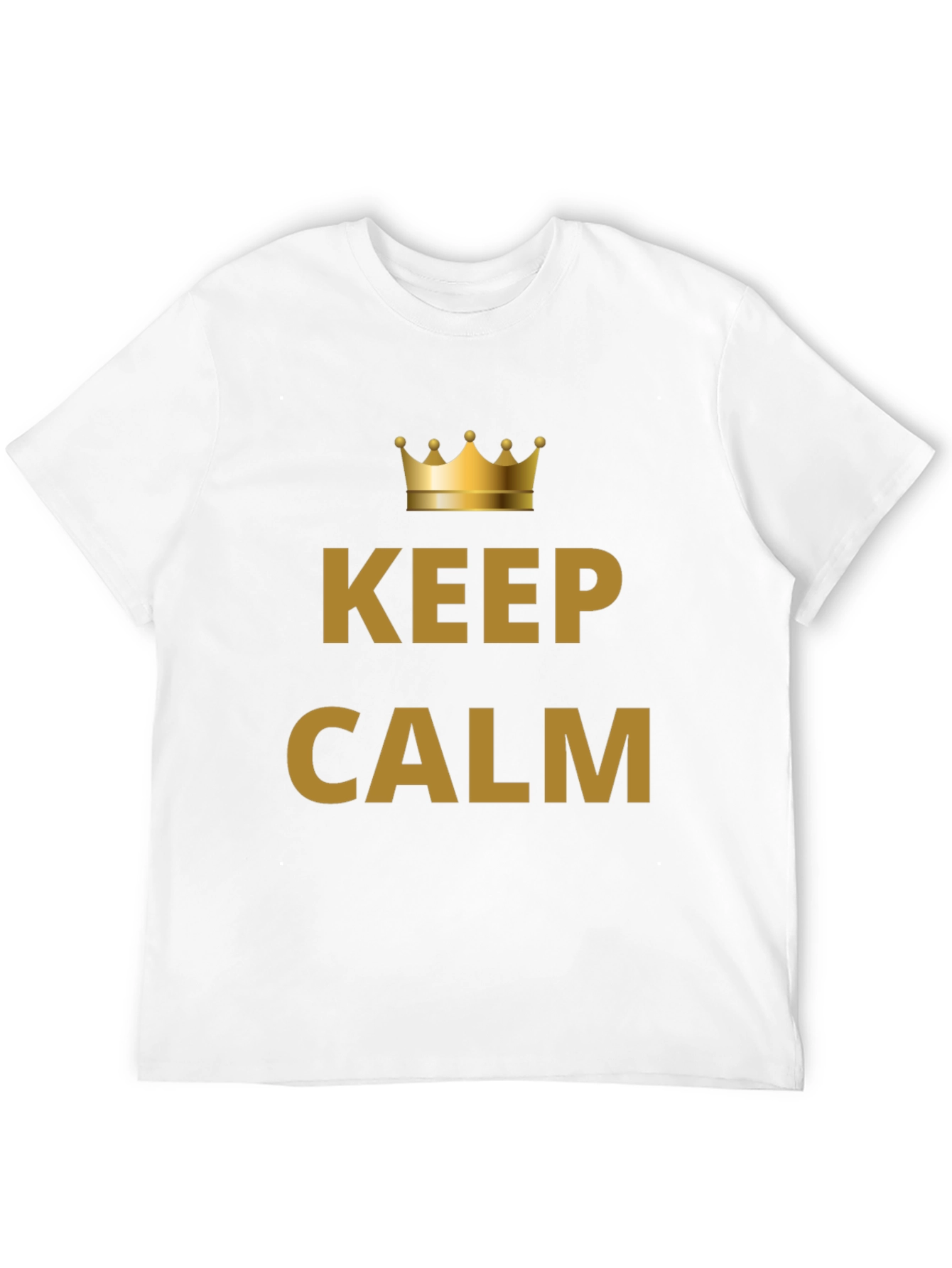 Keep Calm Crown Graphic Mens Black T-Shirt
