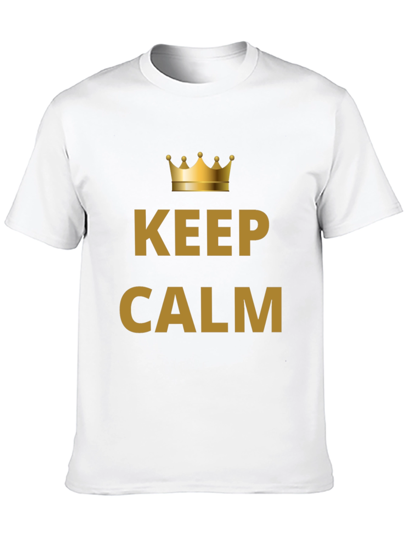 Keep Calm Crown Graphic Mens Black T-Shirt