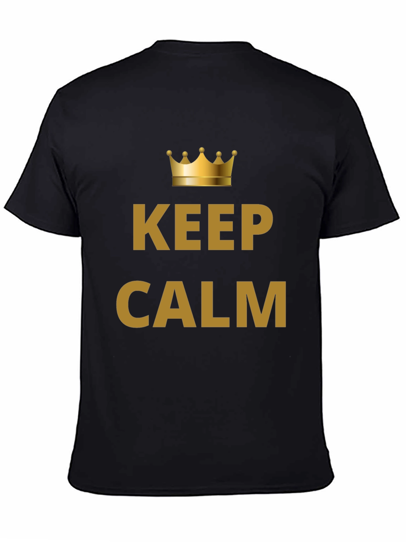 Keep Calm Crown Graphic Mens Black T-Shirt