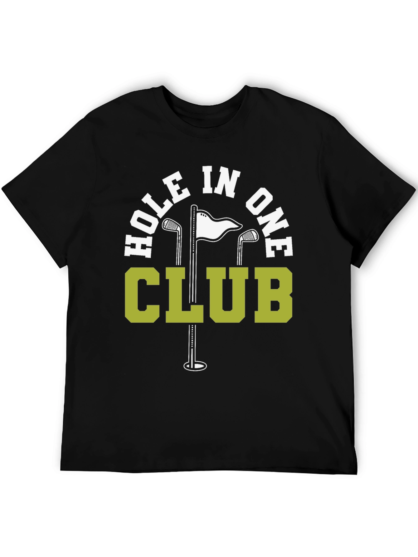 Hole In One Club Black T-Shirt Golf Tee