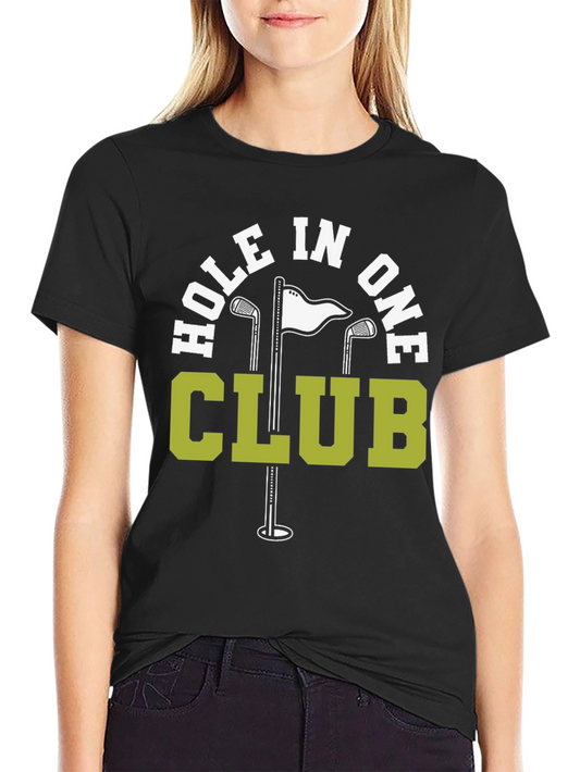 Hole In One Club Black T-Shirt Golf Tee
