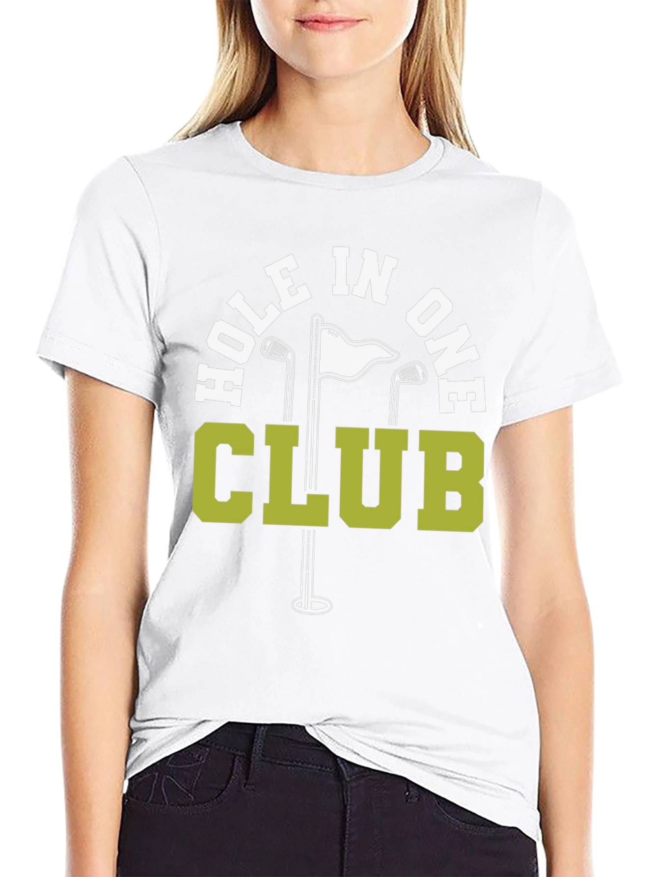 Hole In One Club Black T-Shirt Golf Tee