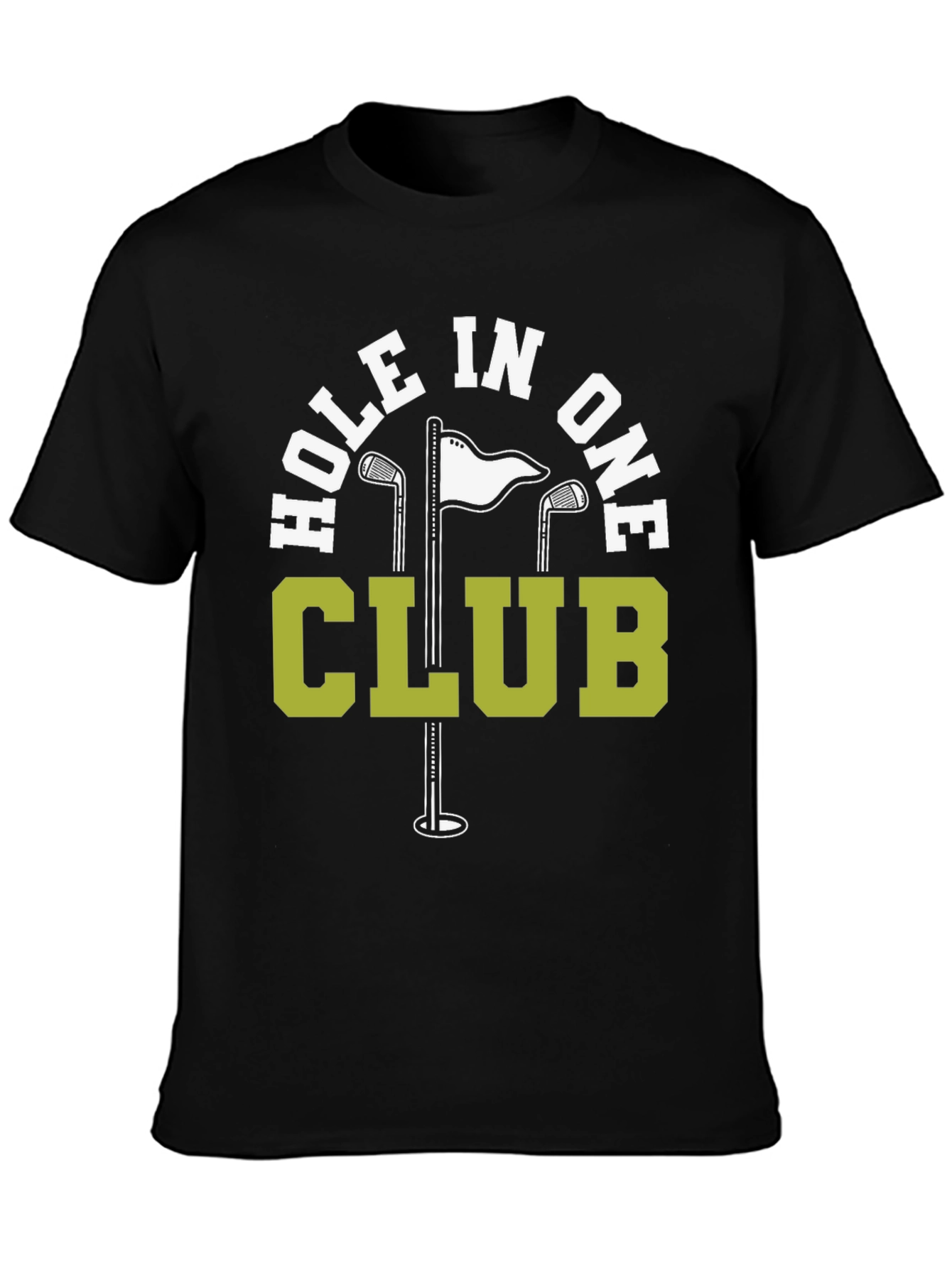 Hole In One Club Black T-Shirt Golf Tee