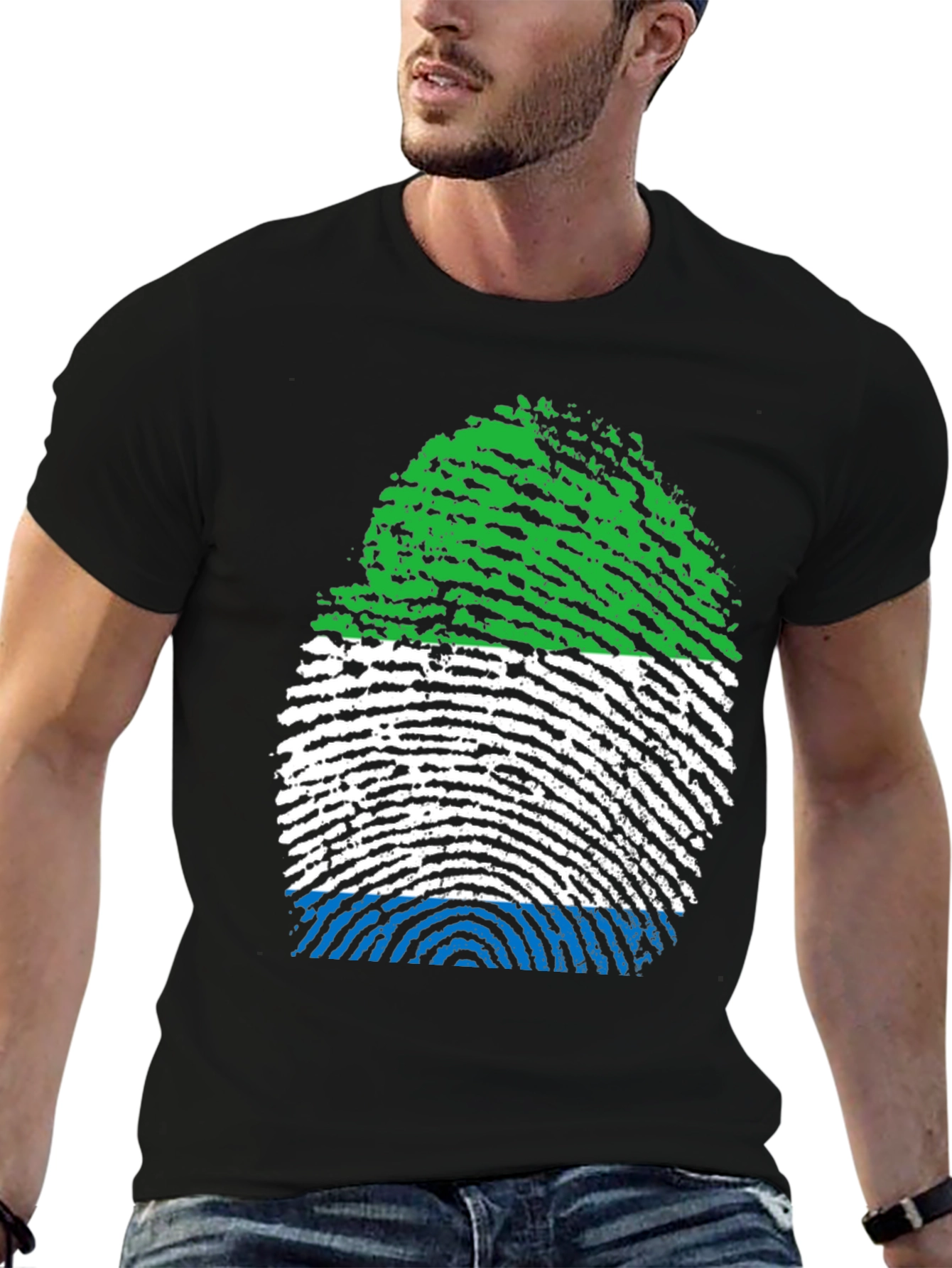 Sierra Leone Fingerprint Flag T-Shirt