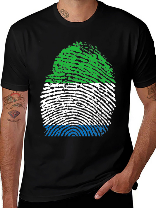 Sierra Leone Fingerprint Flag T-Shirt
