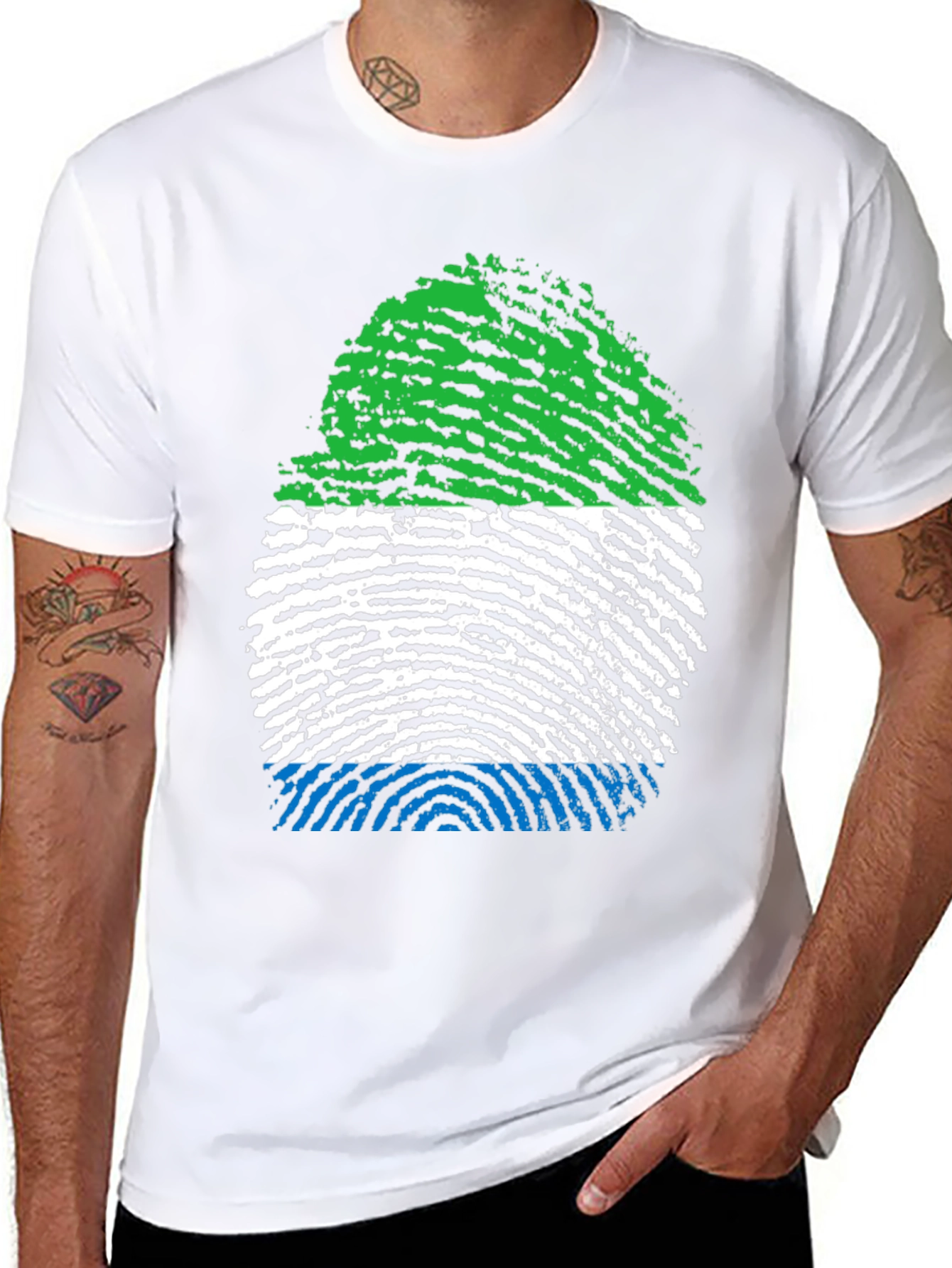 Sierra Leone Fingerprint Flag T-Shirt