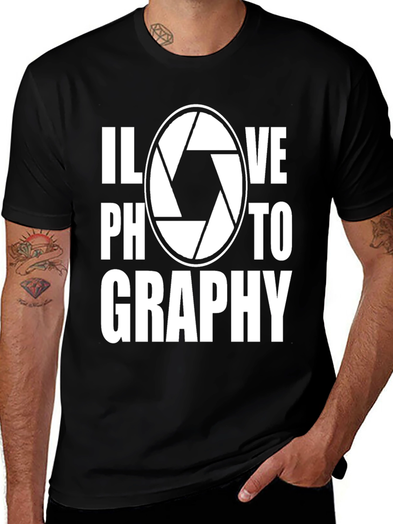 I Love Photography T-Shirt - Camera Shutter Design