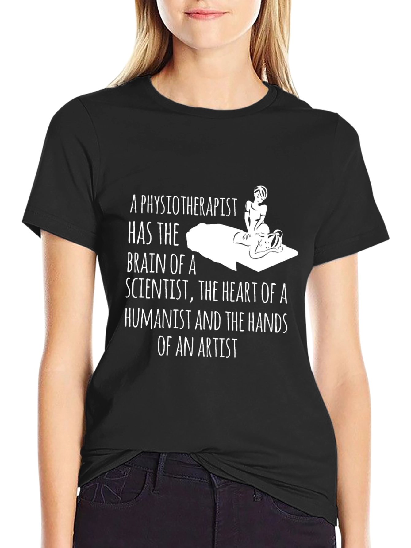 Physiotherapist Brain Heart Hands Artist T-Shirt