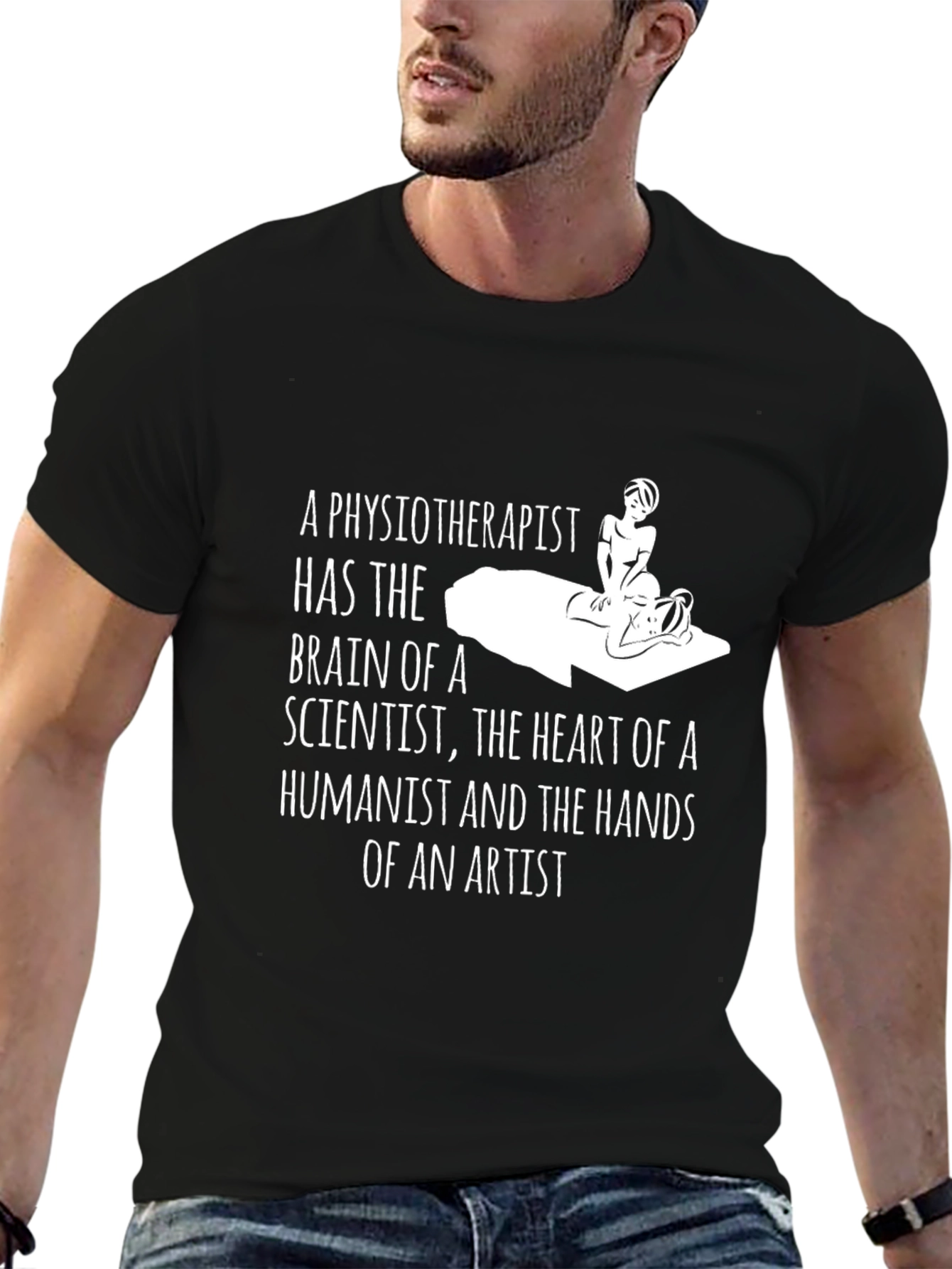 Physiotherapist Brain Heart Hands Artist T-Shirt
