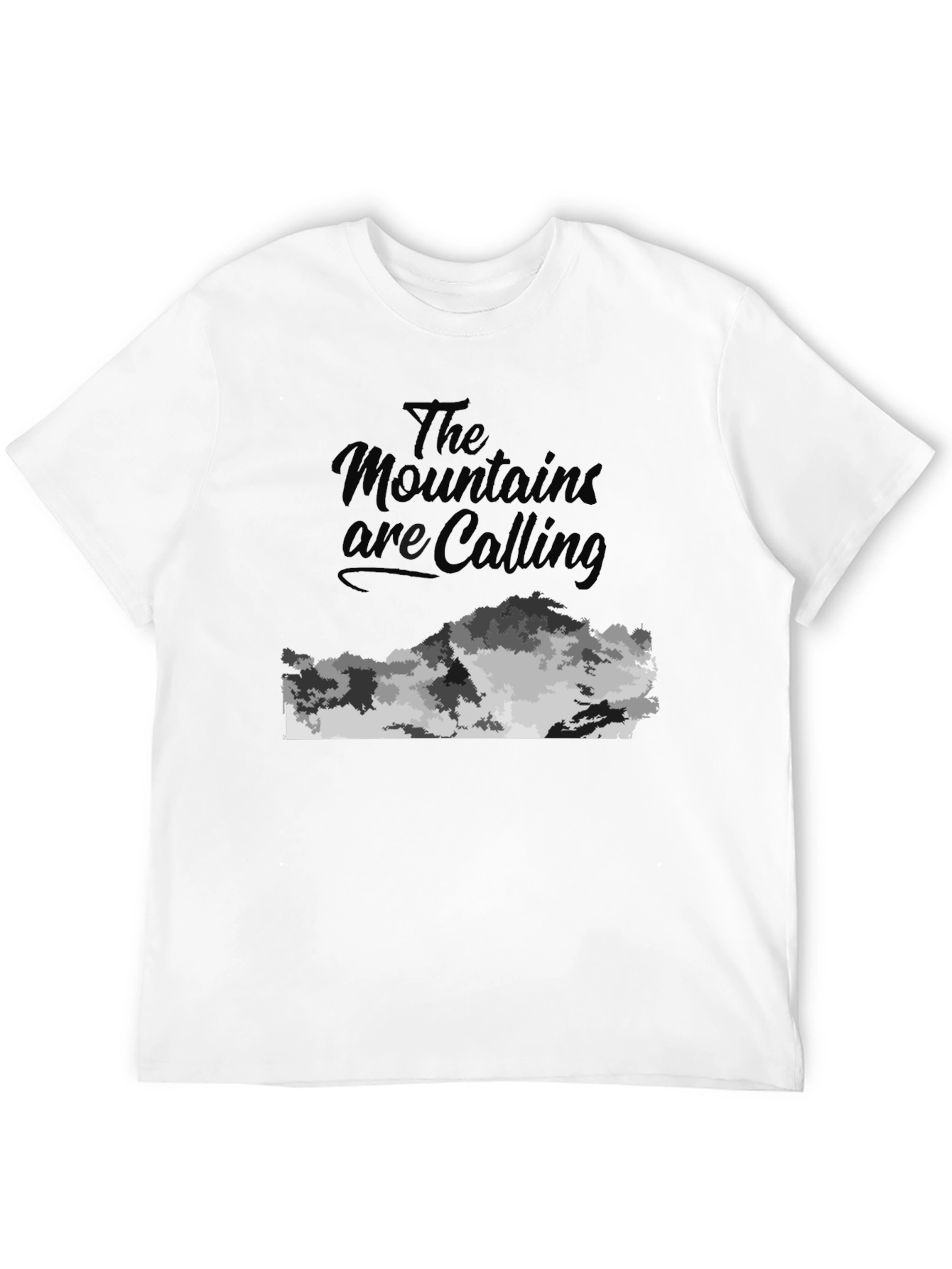 Mountains Are Calling Black Graphic Tee