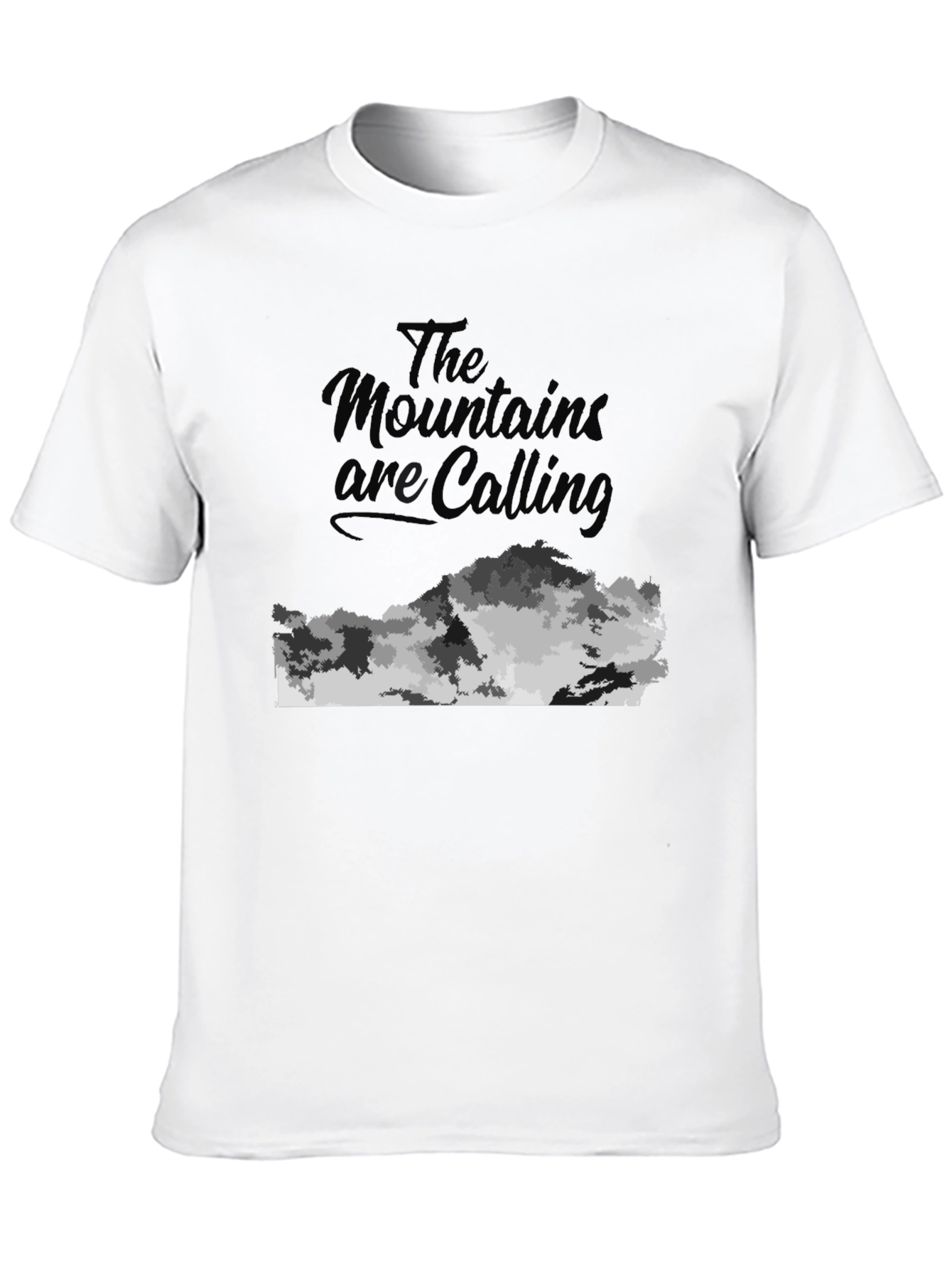 Mountains Are Calling Black Graphic Tee