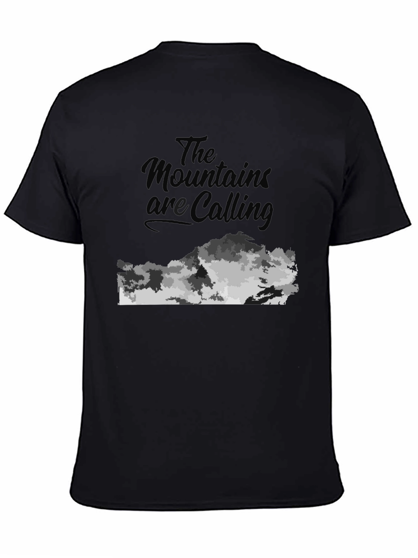 Mountains Are Calling Black Graphic Tee