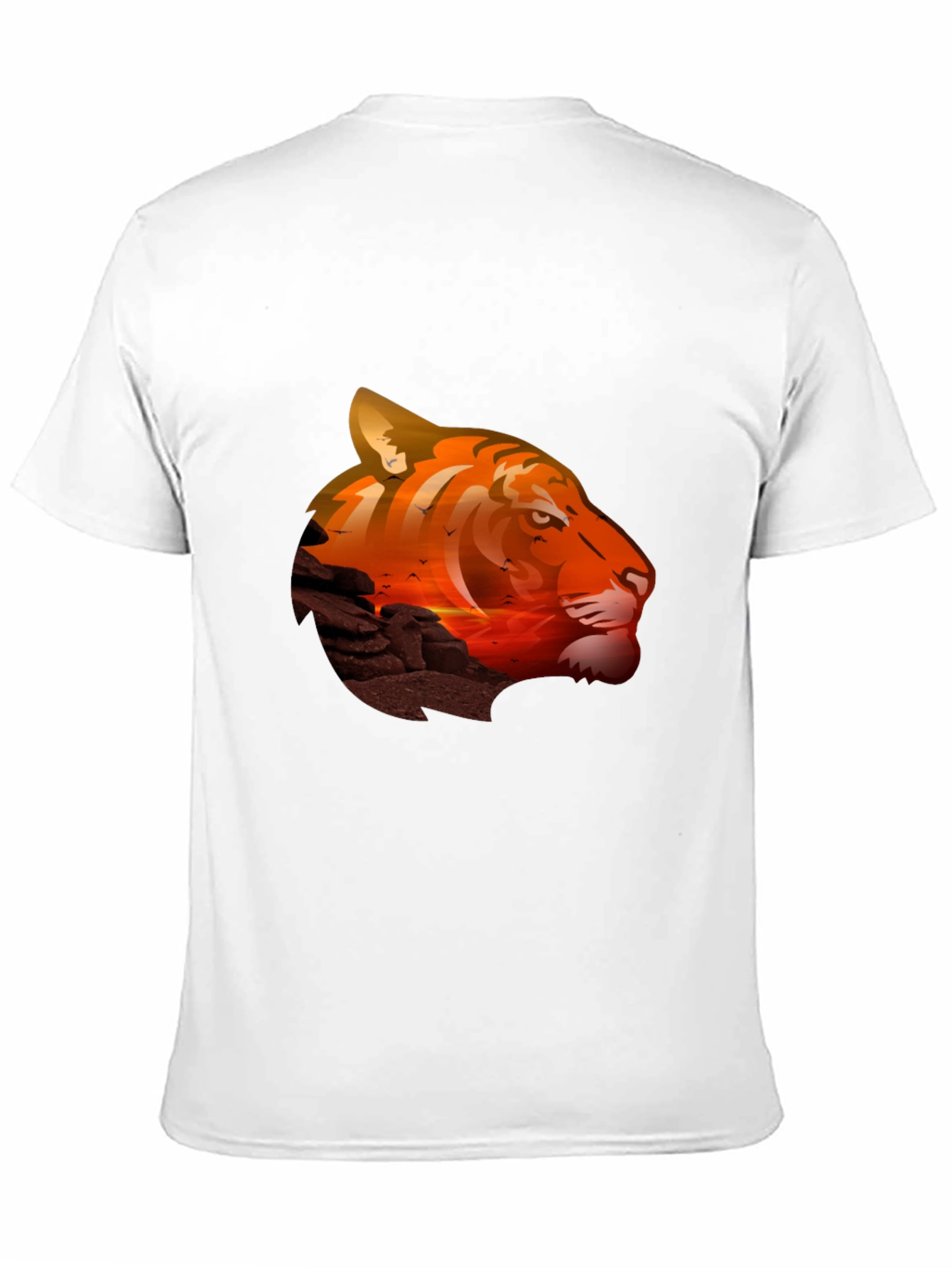 Tiger Sunset Graphic T-Shirt - Mens Casual Tee
