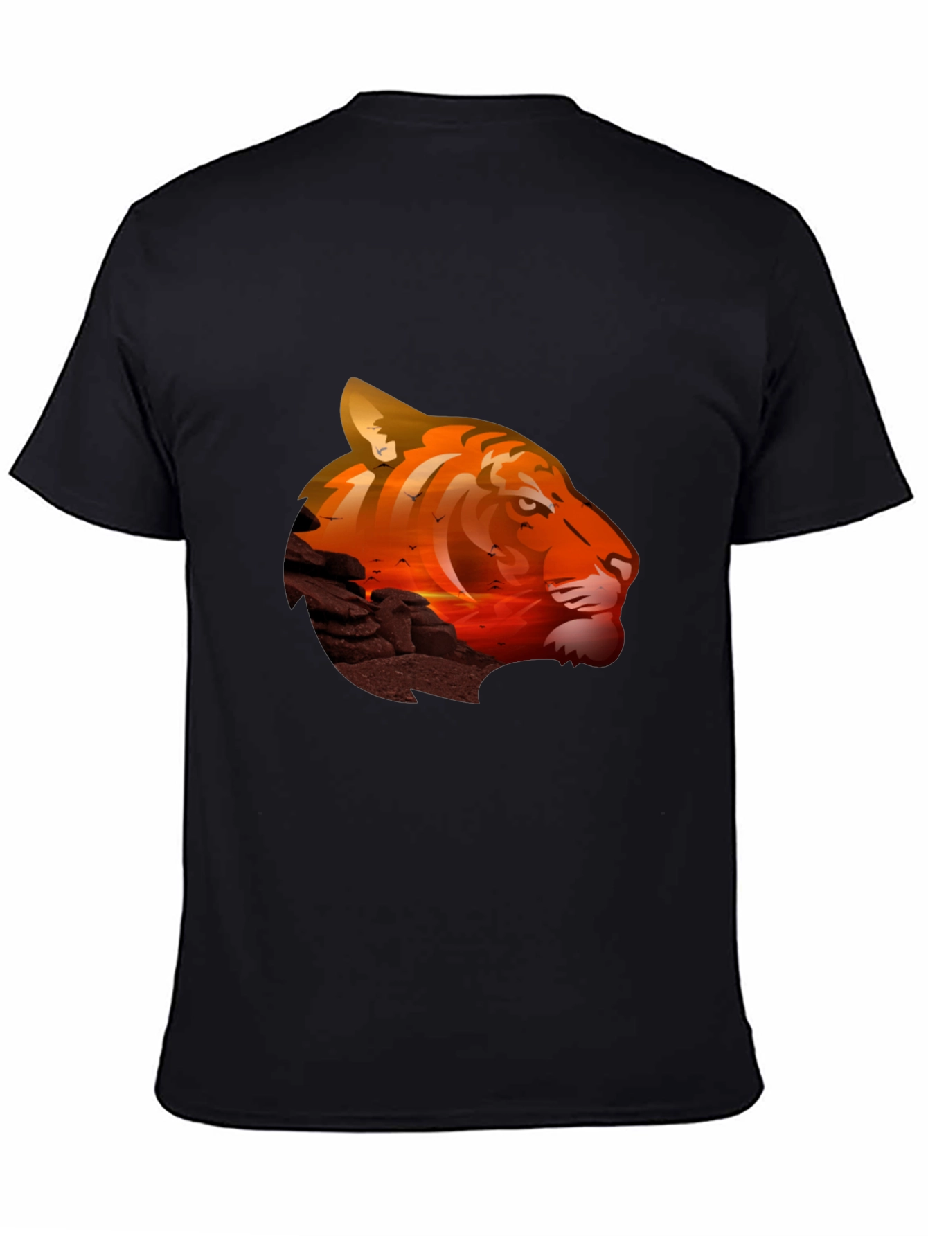 Tiger Sunset Graphic T-Shirt - Mens Casual Tee
