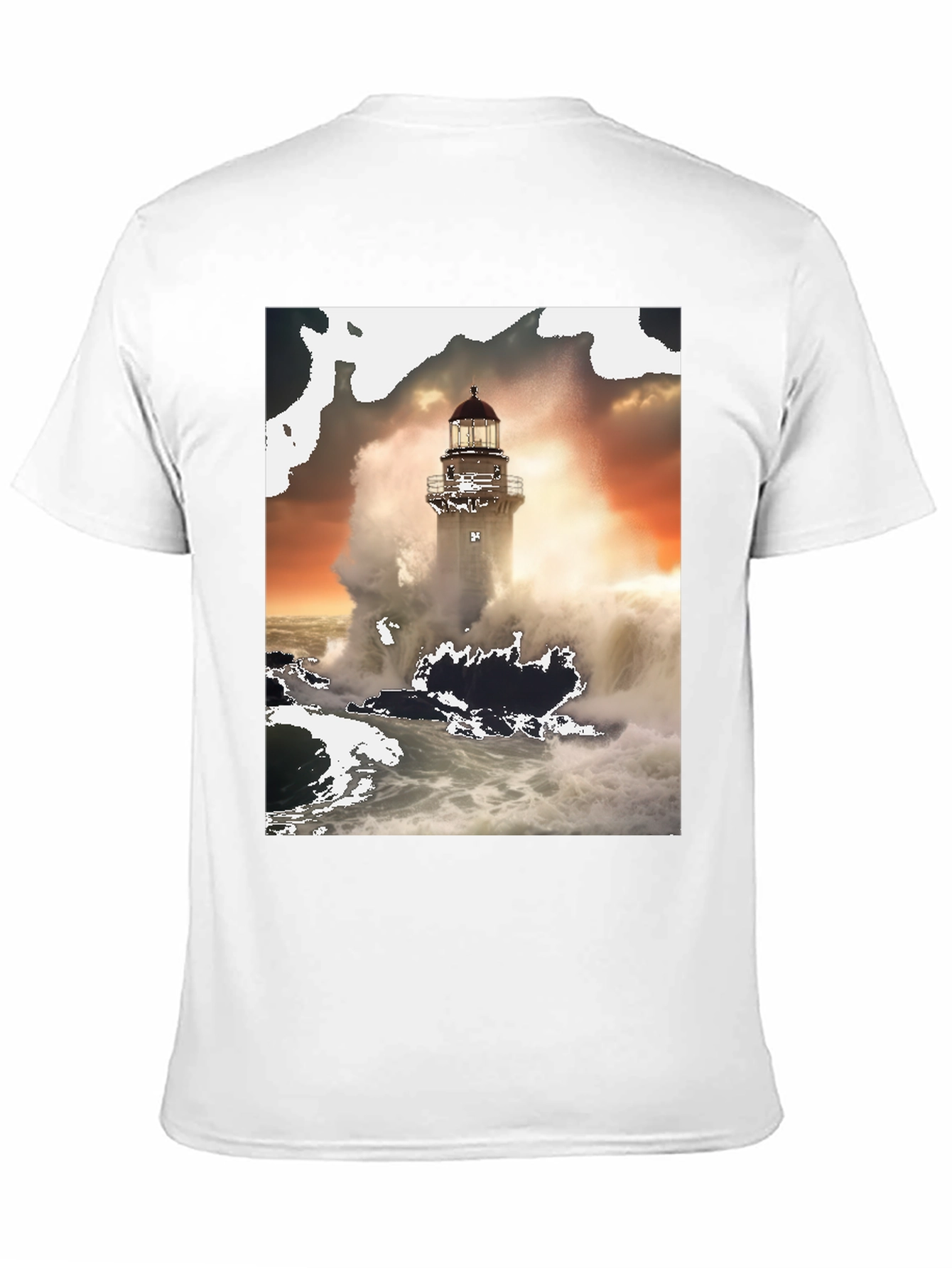 Lighthouse Wave T-Shirt - Black Graphic Tee
