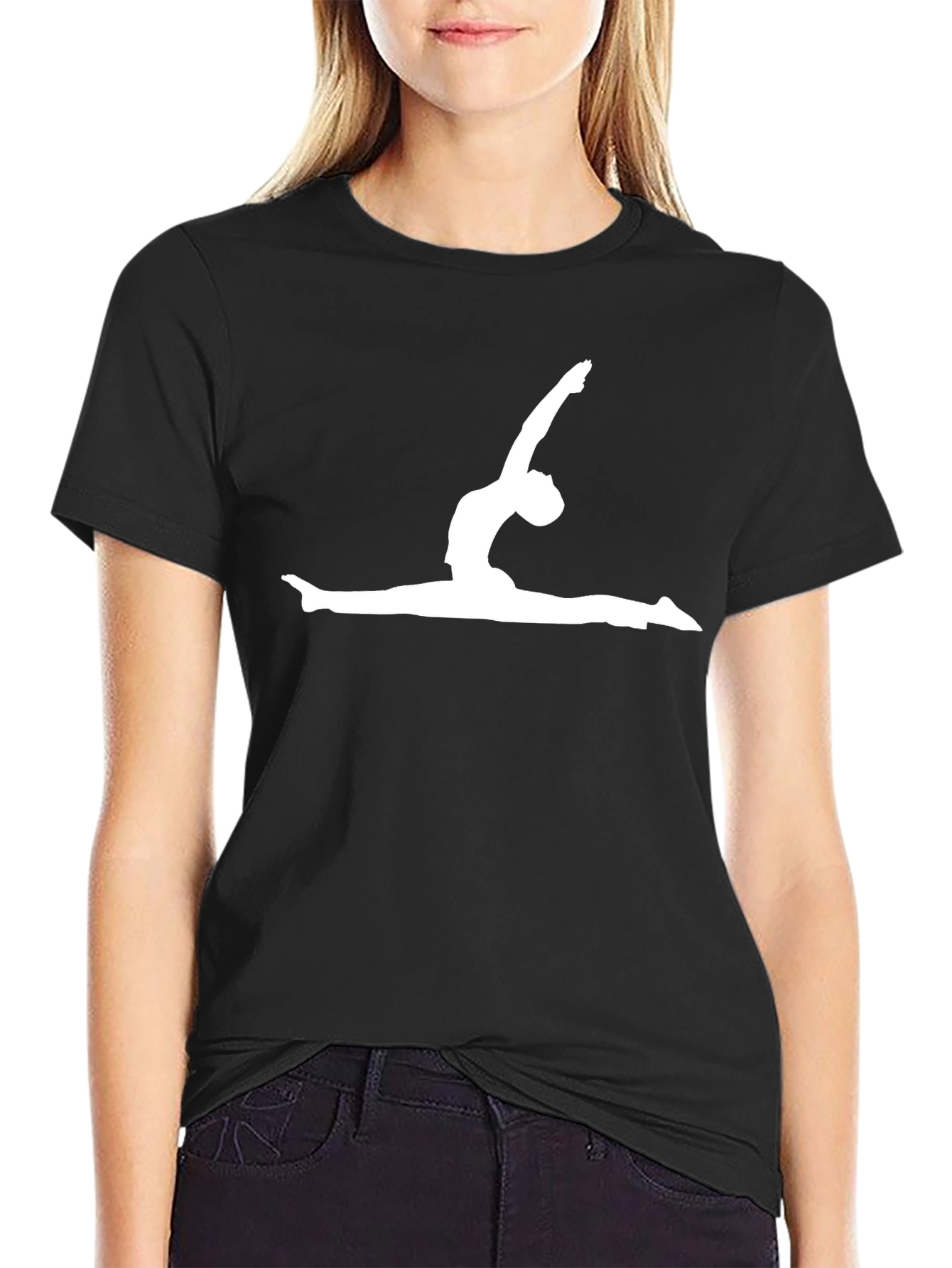 Yoga Pose Graphic Black T-Shirt