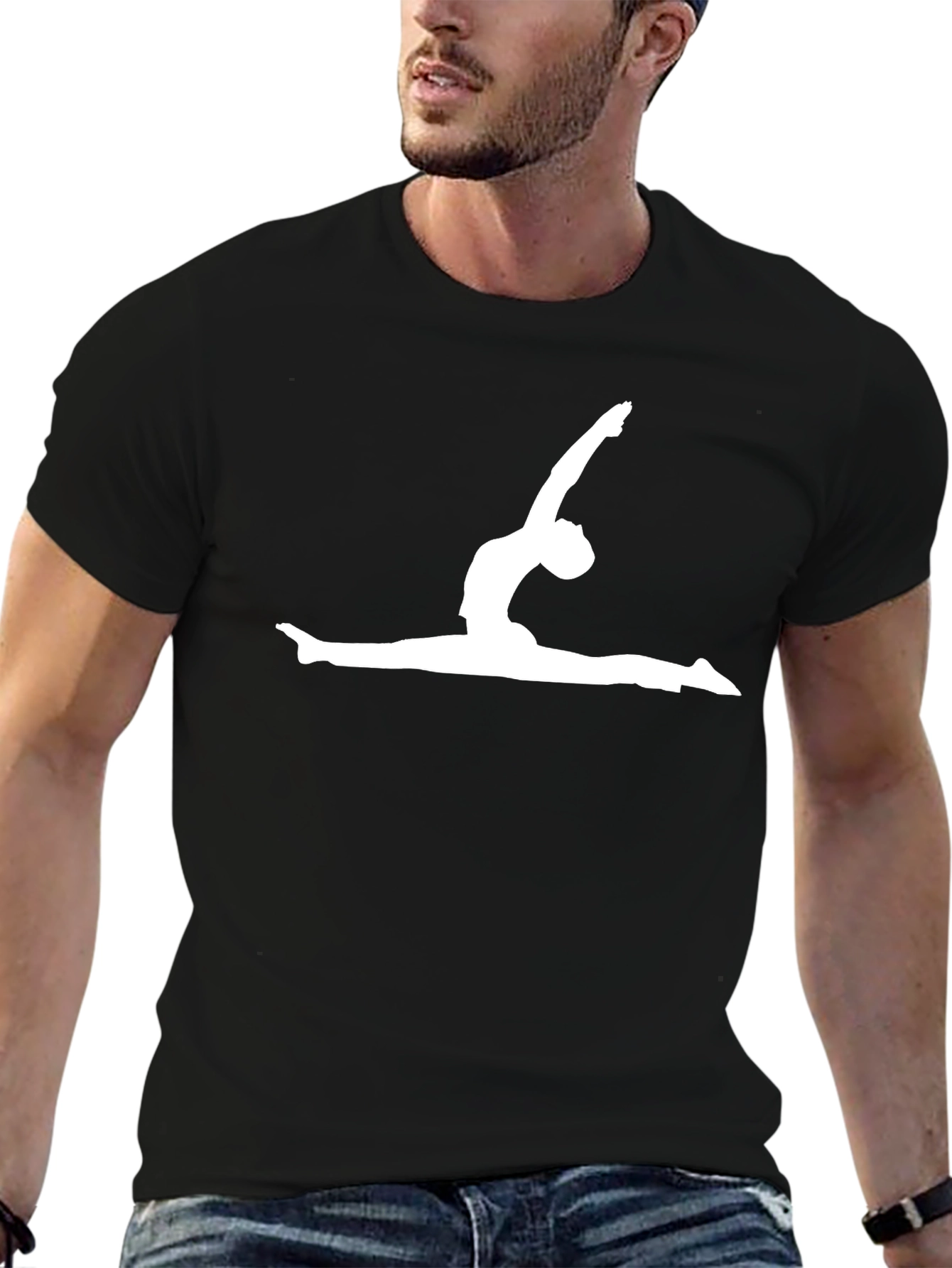 Yoga Pose Graphic Black T-Shirt